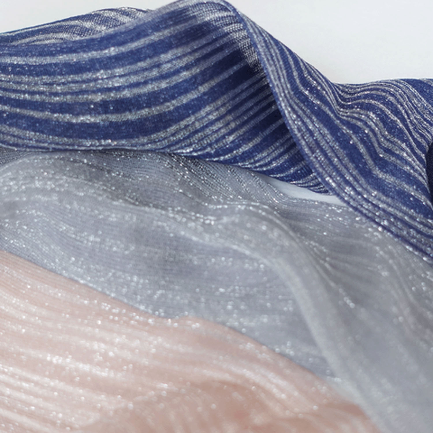 【ネイビーのみ】やわらかナイロン シースルーソックス  ストライプ柄【在庫限り】 - 画像2