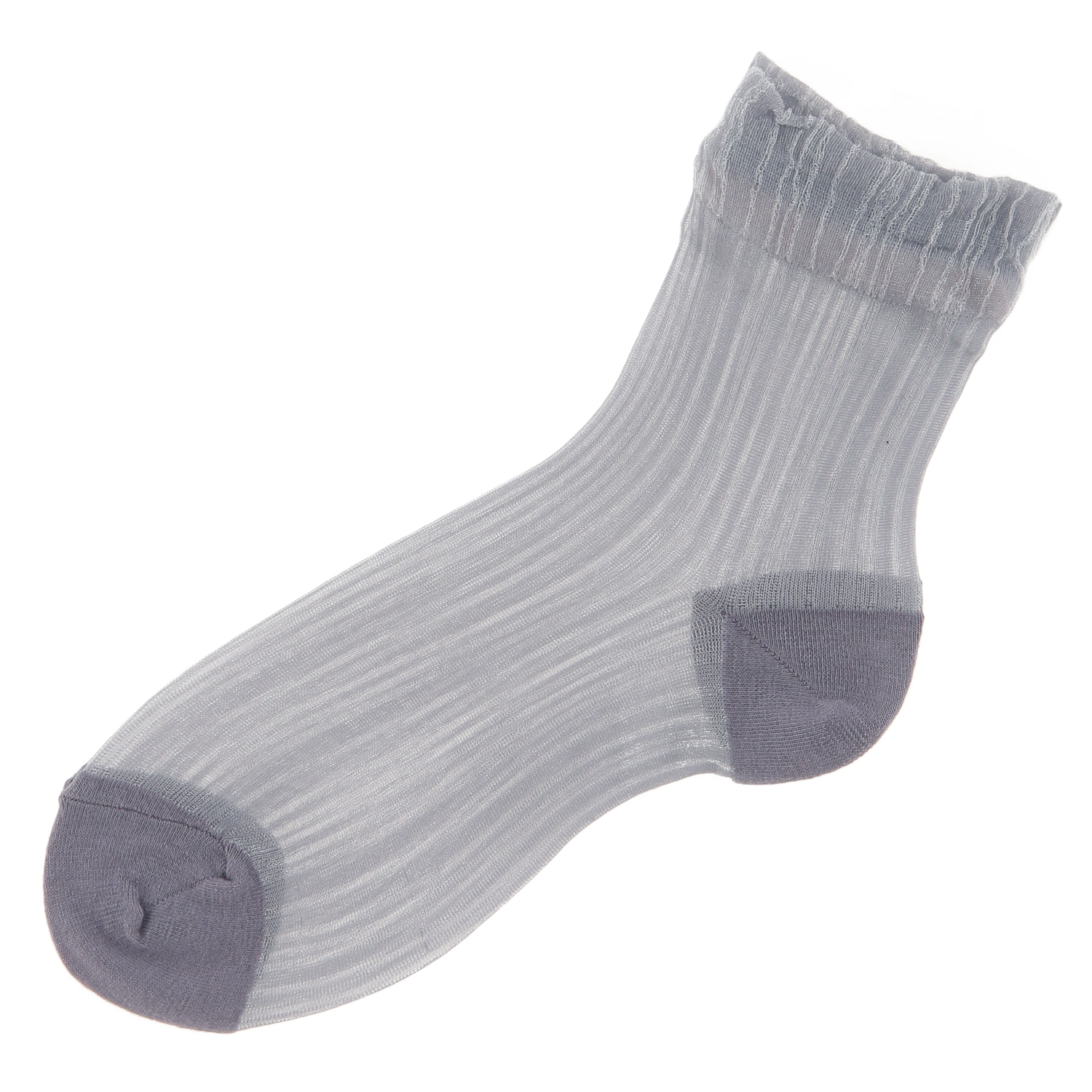 【ネイビーのみ】やわらかナイロン シースルーソックス  ストライプ柄【在庫限り】 - 画像3