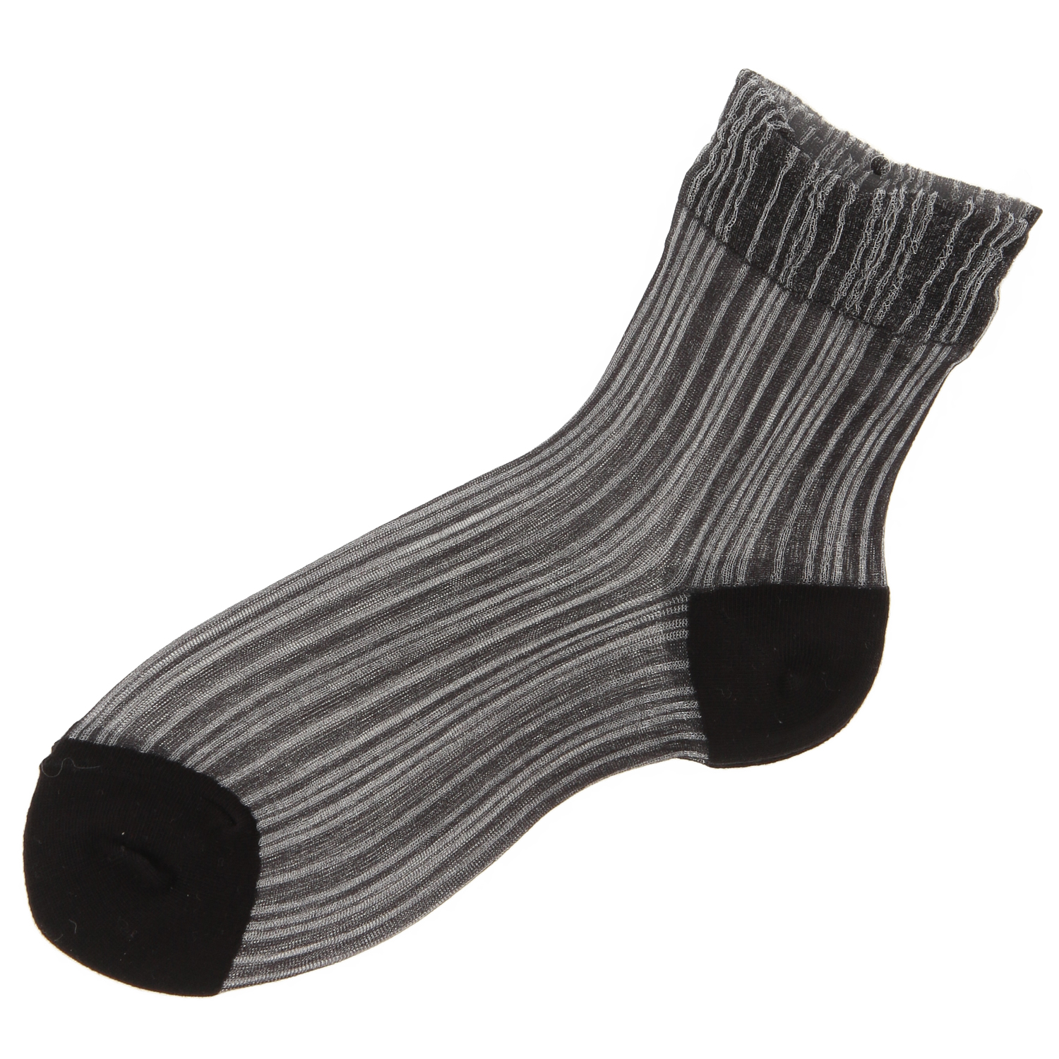 【ネイビーのみ】やわらかナイロン シースルーソックス  ストライプ柄【在庫限り】 - 画像6