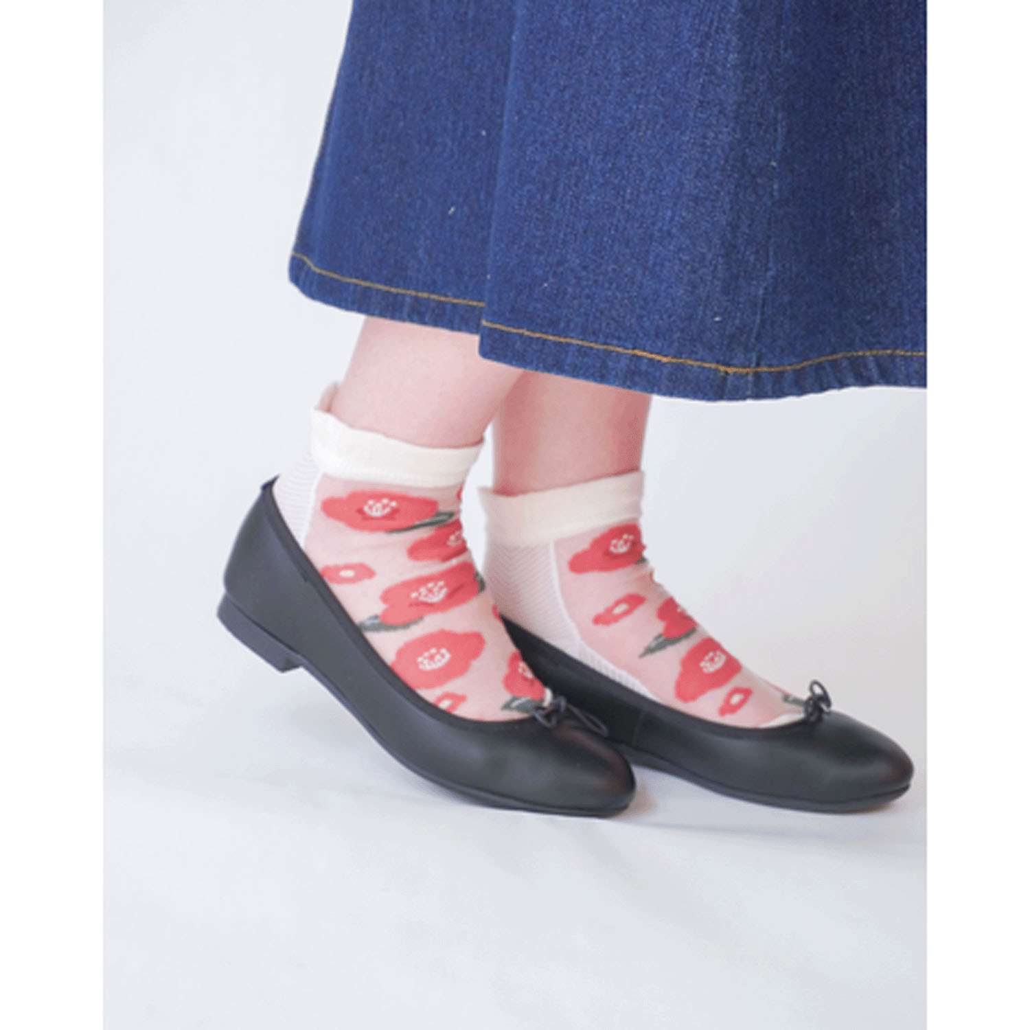 25SS新シリーズ シースルーソックス 和モダン 椿柄【在庫限り】 - 画像14