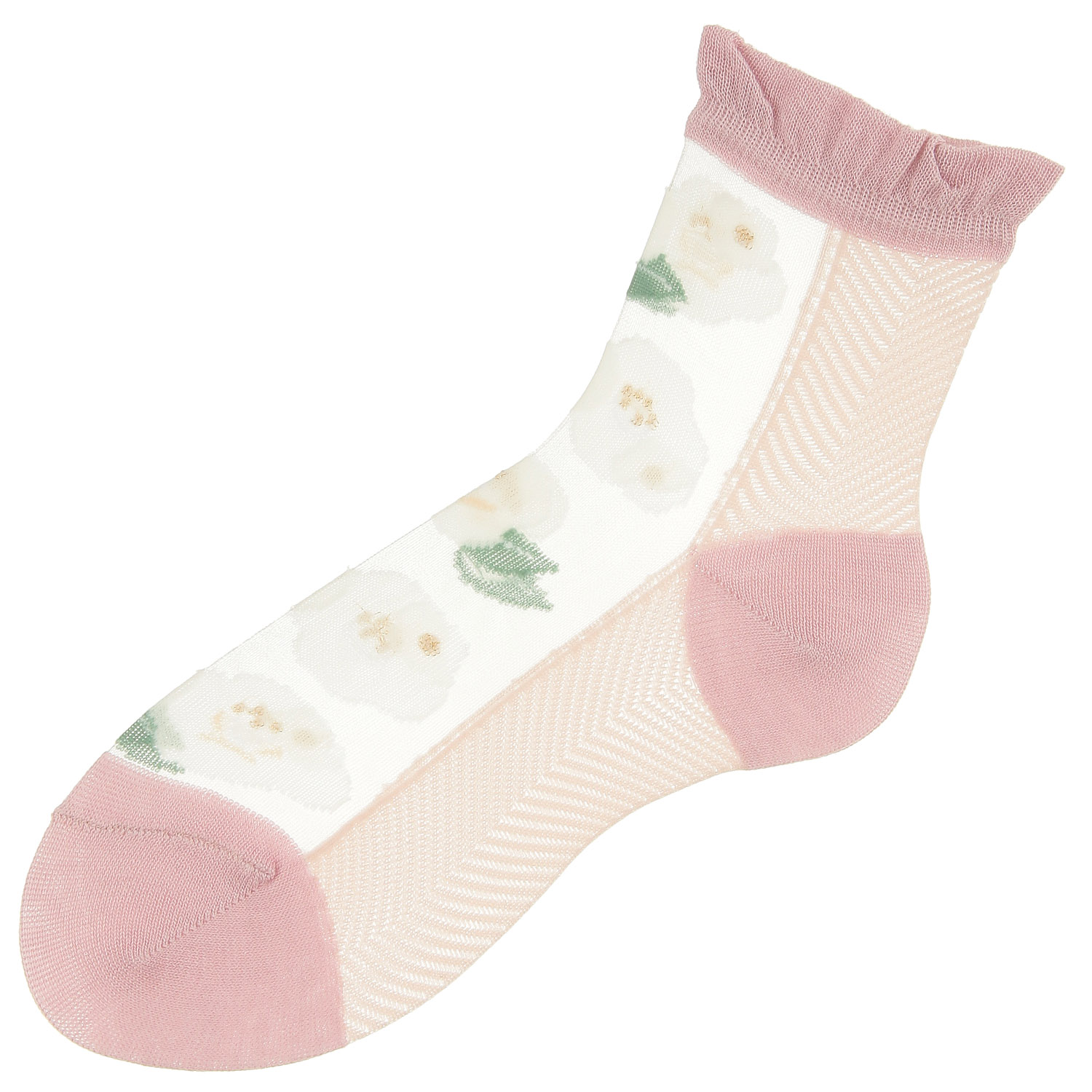 25SS新シリーズ シースルーソックス 和モダン 椿柄【在庫限り】 - 画像15