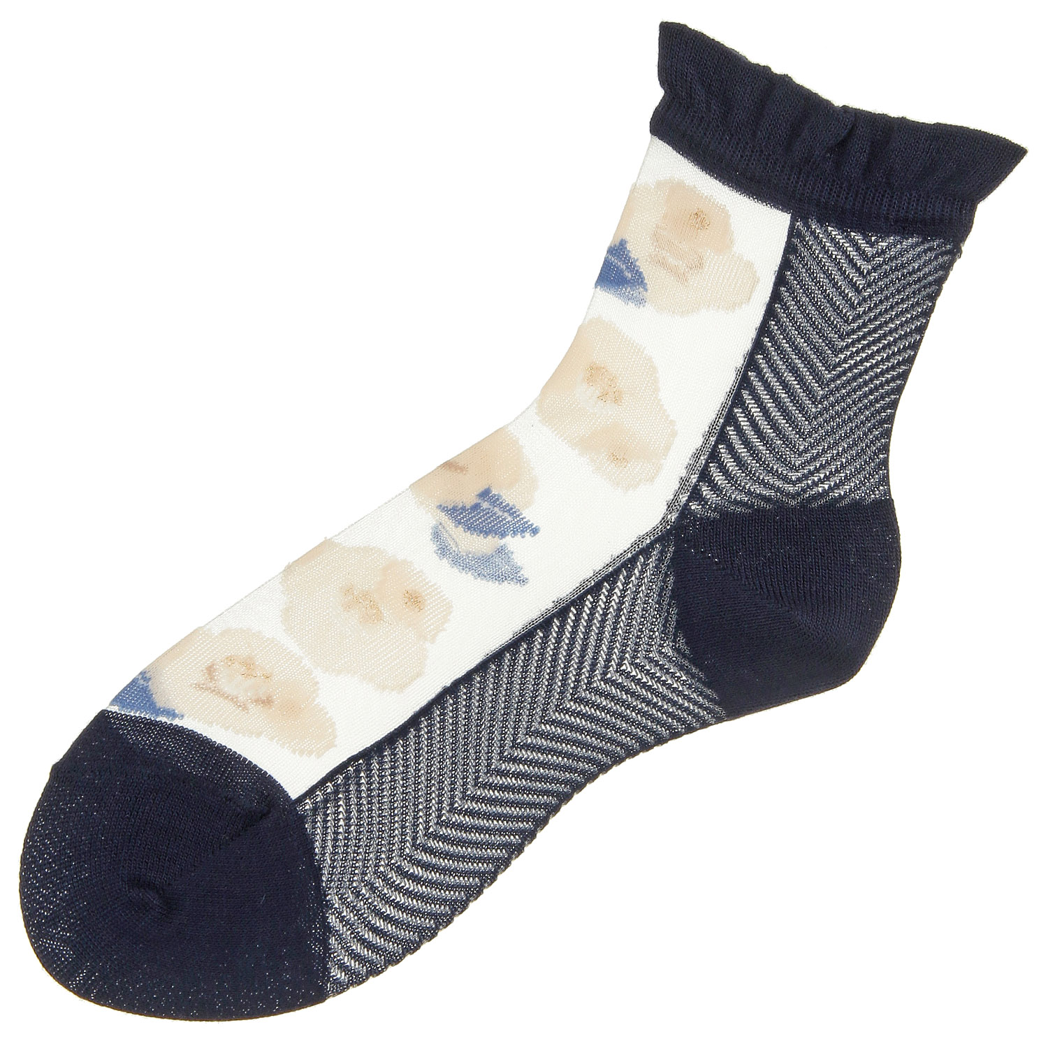 25SS新シリーズ シースルーソックス 和モダン 椿柄【在庫限り】 - 画像16