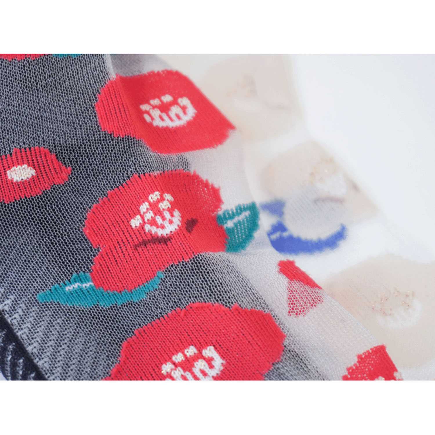 25SS新シリーズ シースルーソックス 和モダン 椿柄【在庫限り】 - 画像5