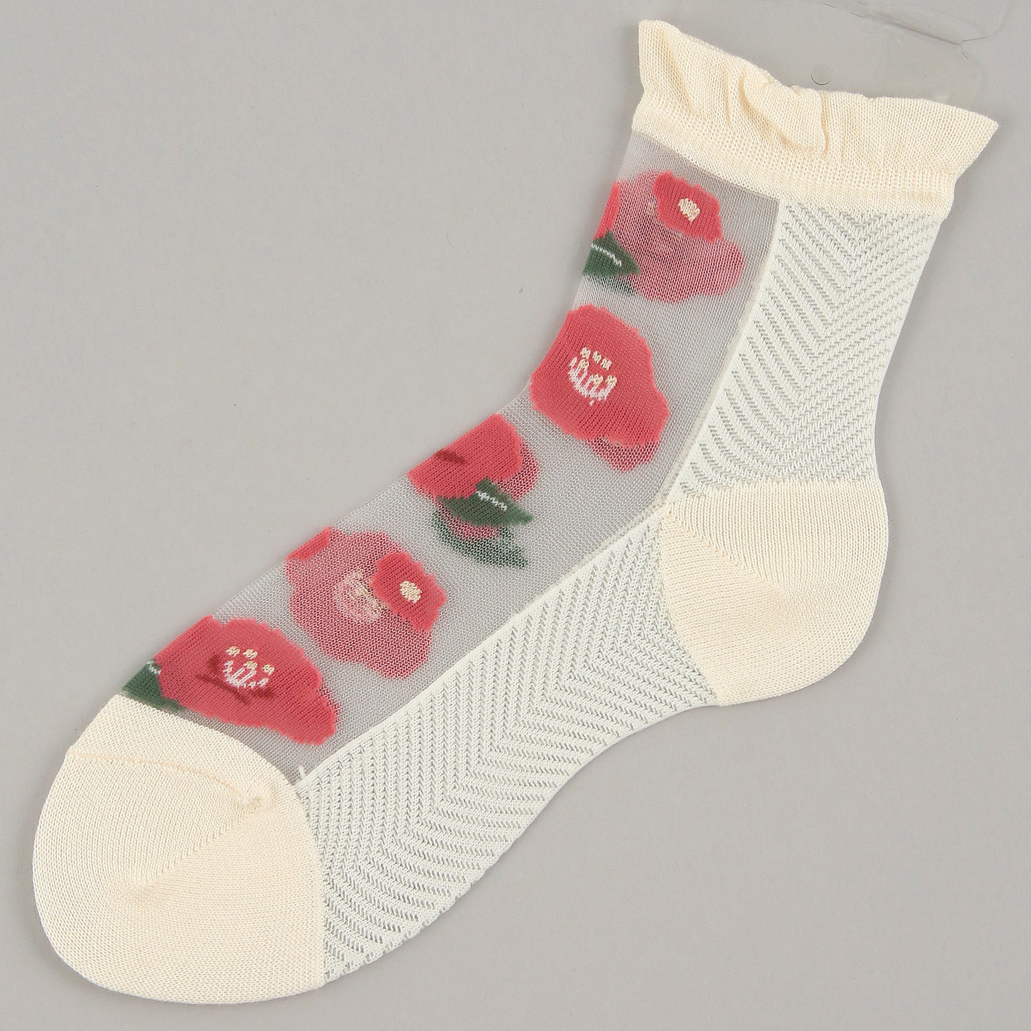 25SS新シリーズ シースルーソックス 和モダン 椿柄【在庫限り】 - 画像10