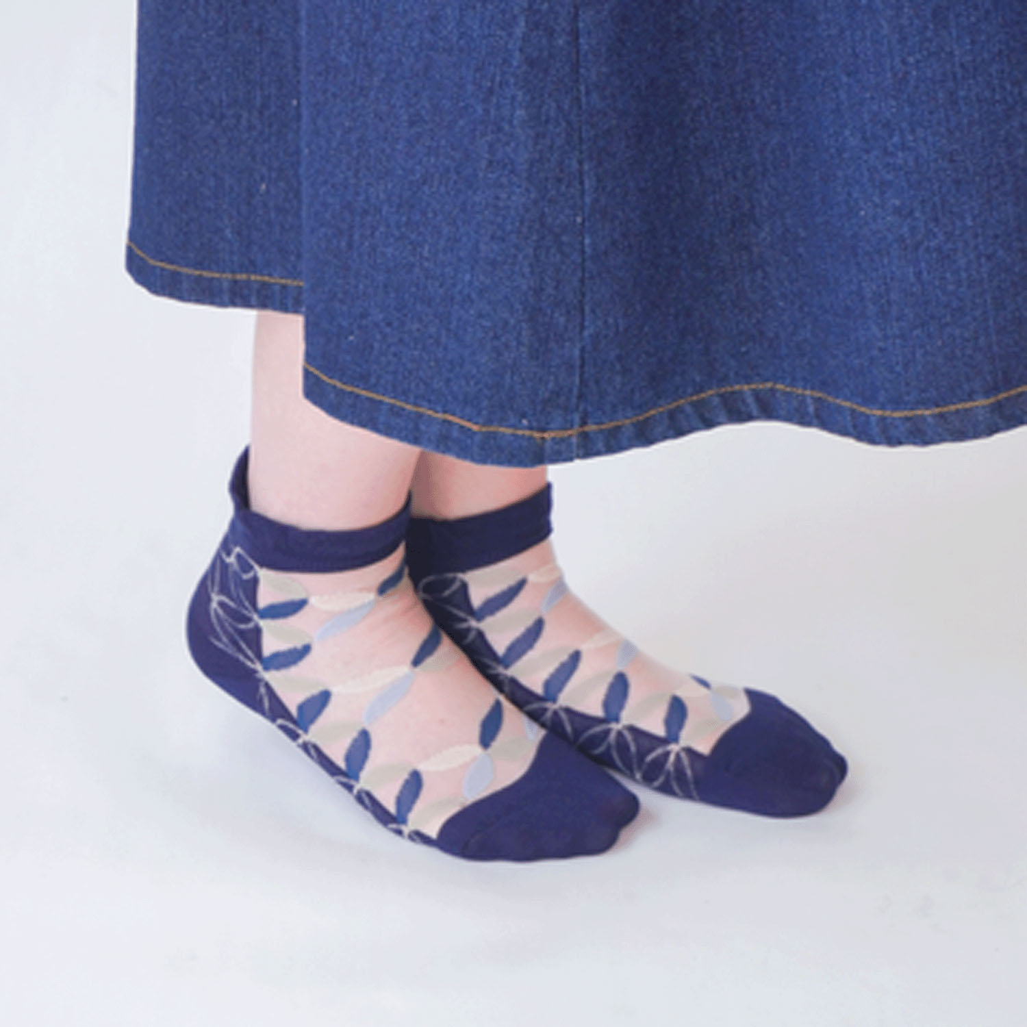 【モカブラウンのみ】25SS新シリーズ シースルーソックス 和モダン 七宝柄【在庫限り】 - 画像14