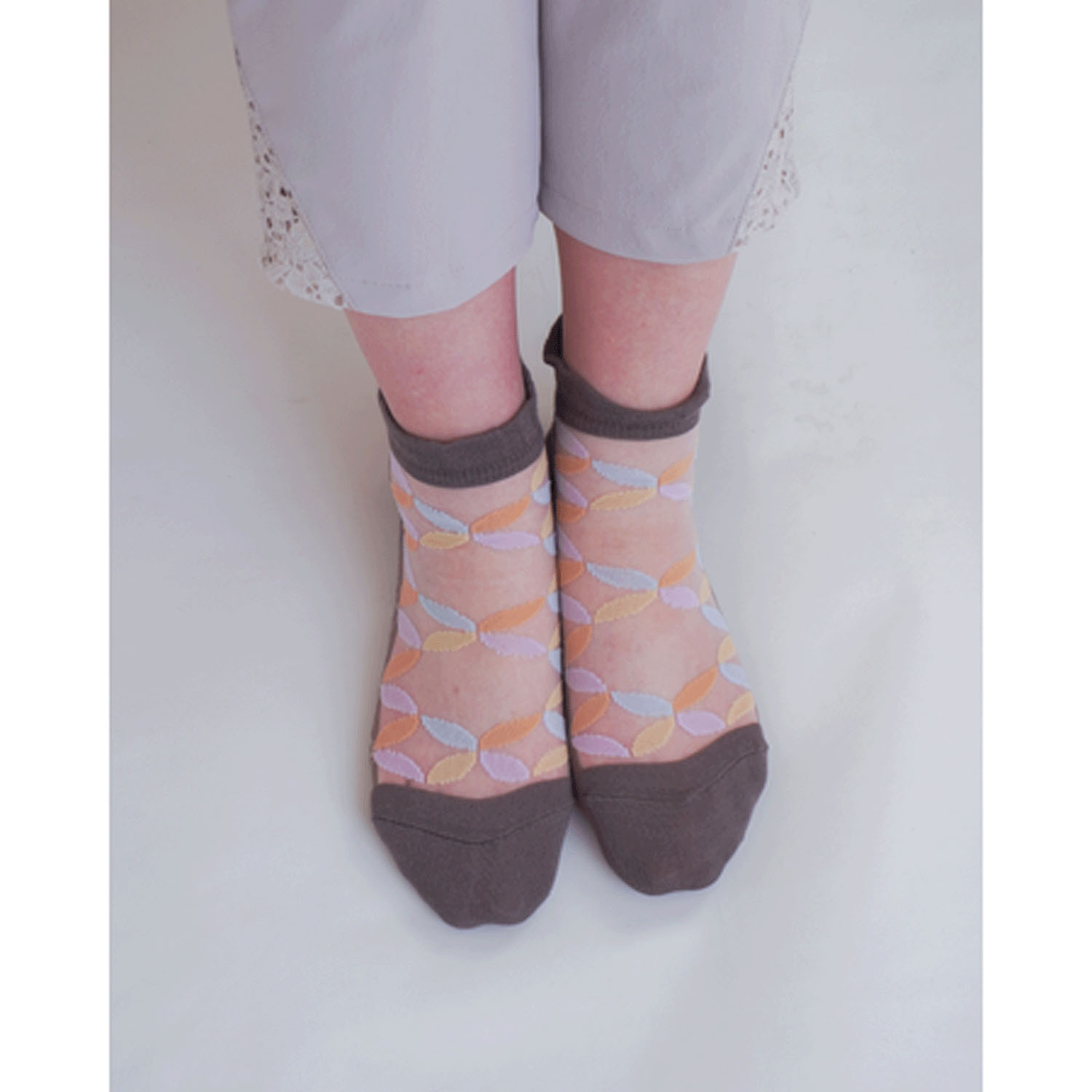 【モカブラウンのみ】25SS新シリーズ シースルーソックス 和モダン 七宝柄【在庫限り】 - 画像10