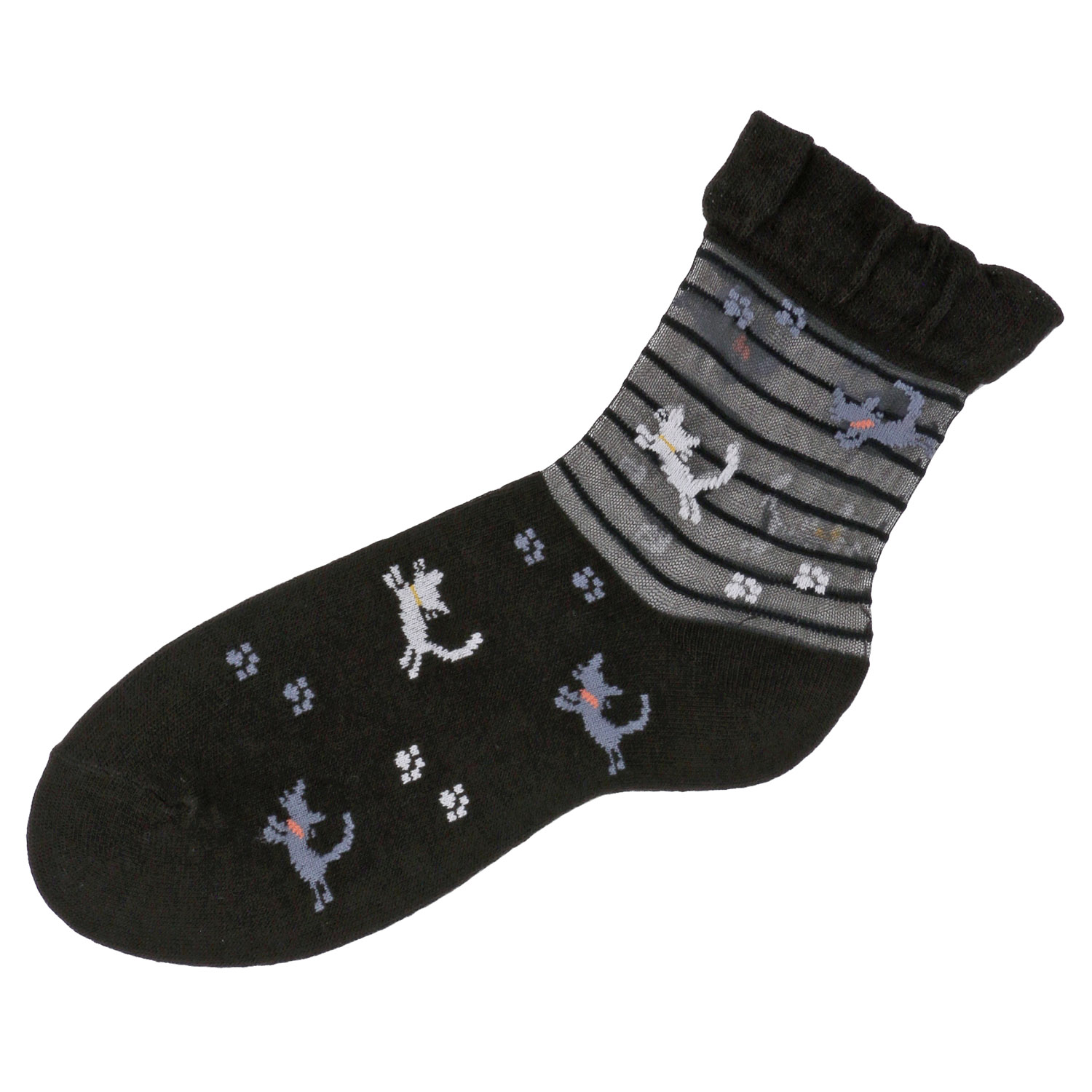 シースルーソックス ほんのきもち 毛混  キャット 靴下【在庫限り】 - 画像4