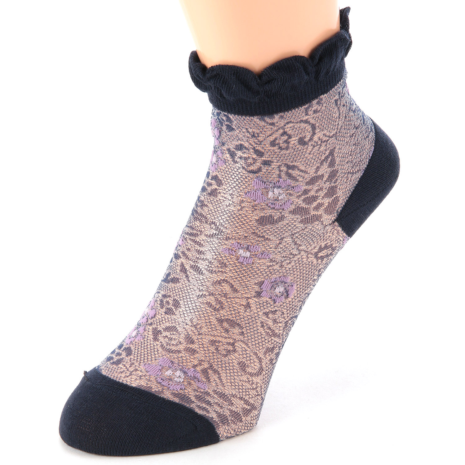 やわらかナイロン シースルーソックス  お花柄【在庫限り】 - 画像6