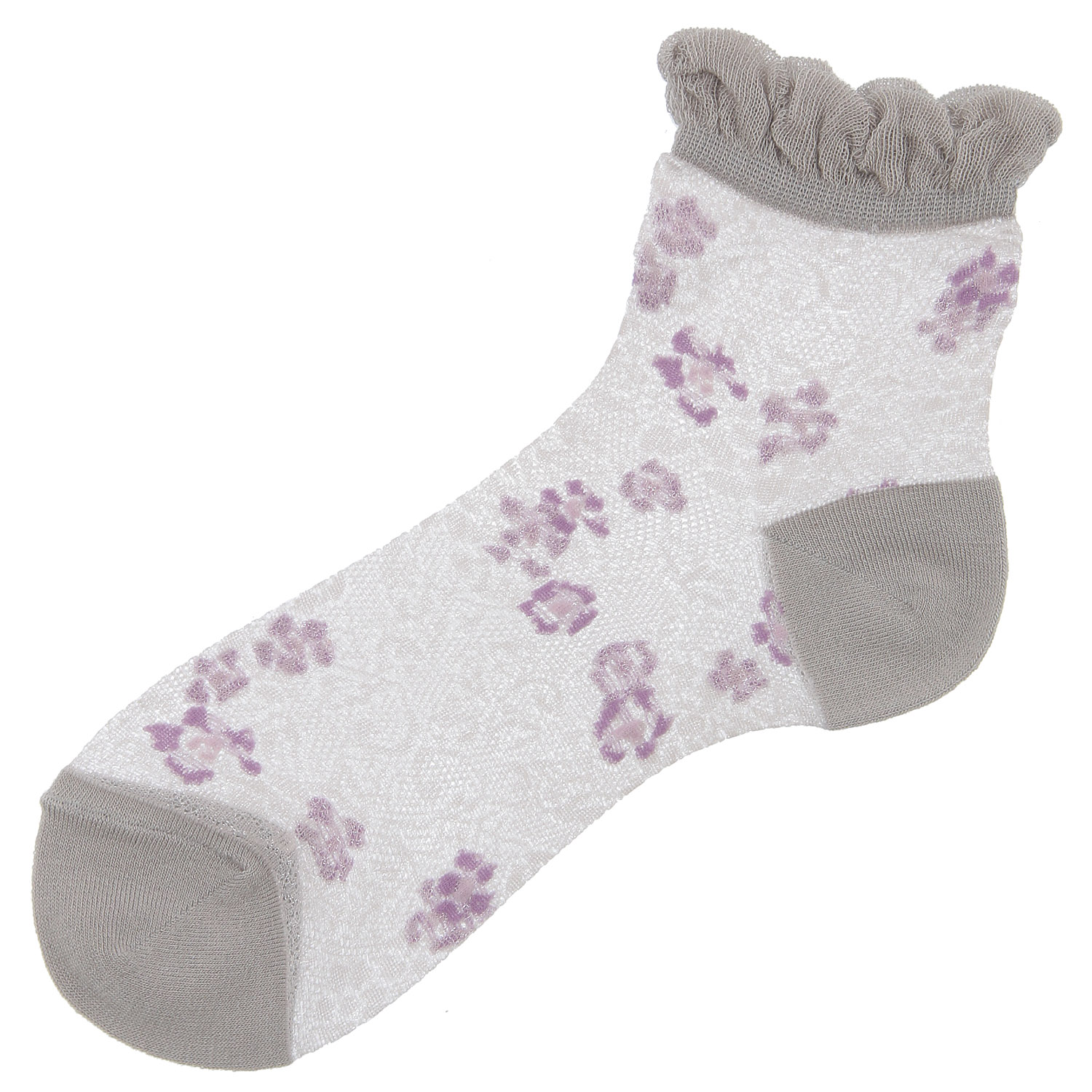 やわらかナイロン シースルーソックス  お花柄【在庫限り】