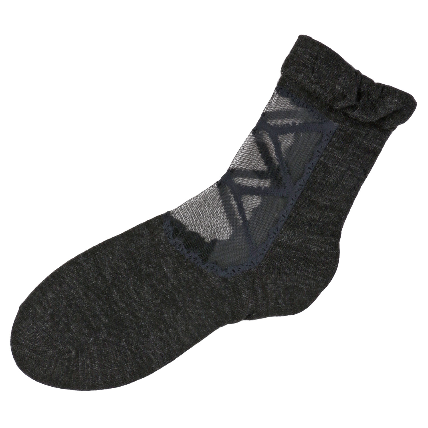 シースルーソックス ほんのきもち 毛混 透かし編み上げ 靴下【在庫限り】 - 画像3