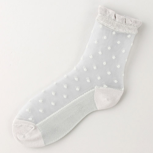 大人気★《大寸》シースルーソックス 小ドット底付 - 画像3