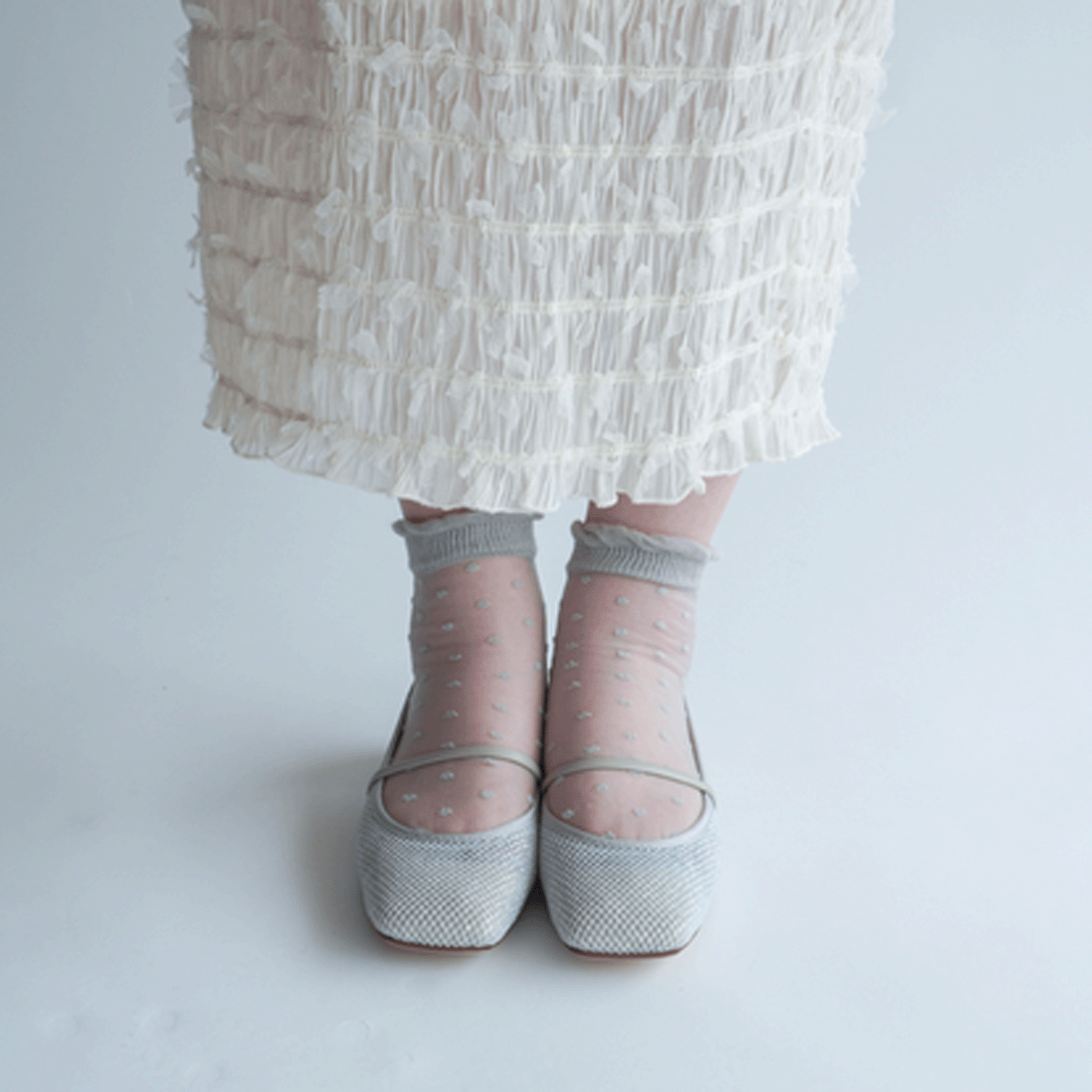 大人気★《大寸》シースルーソックス 小ドット底付 - 画像7