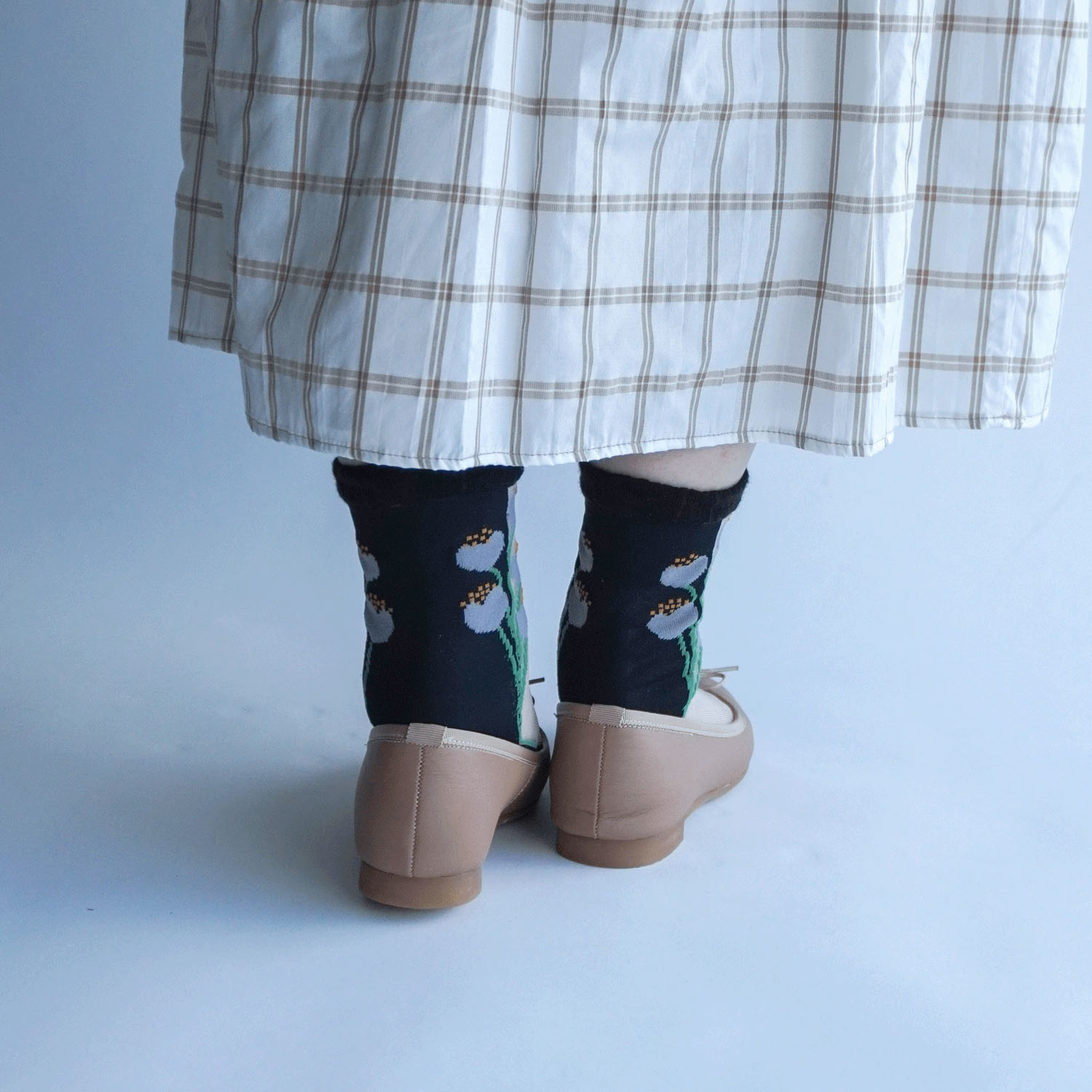 北欧調  お花柄 シースルーソックス - 画像14