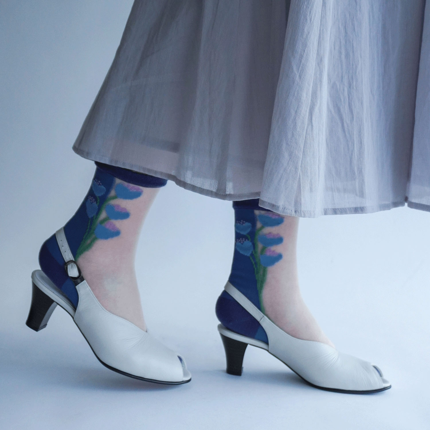 北欧調  お花柄 シースルーソックス - 画像21