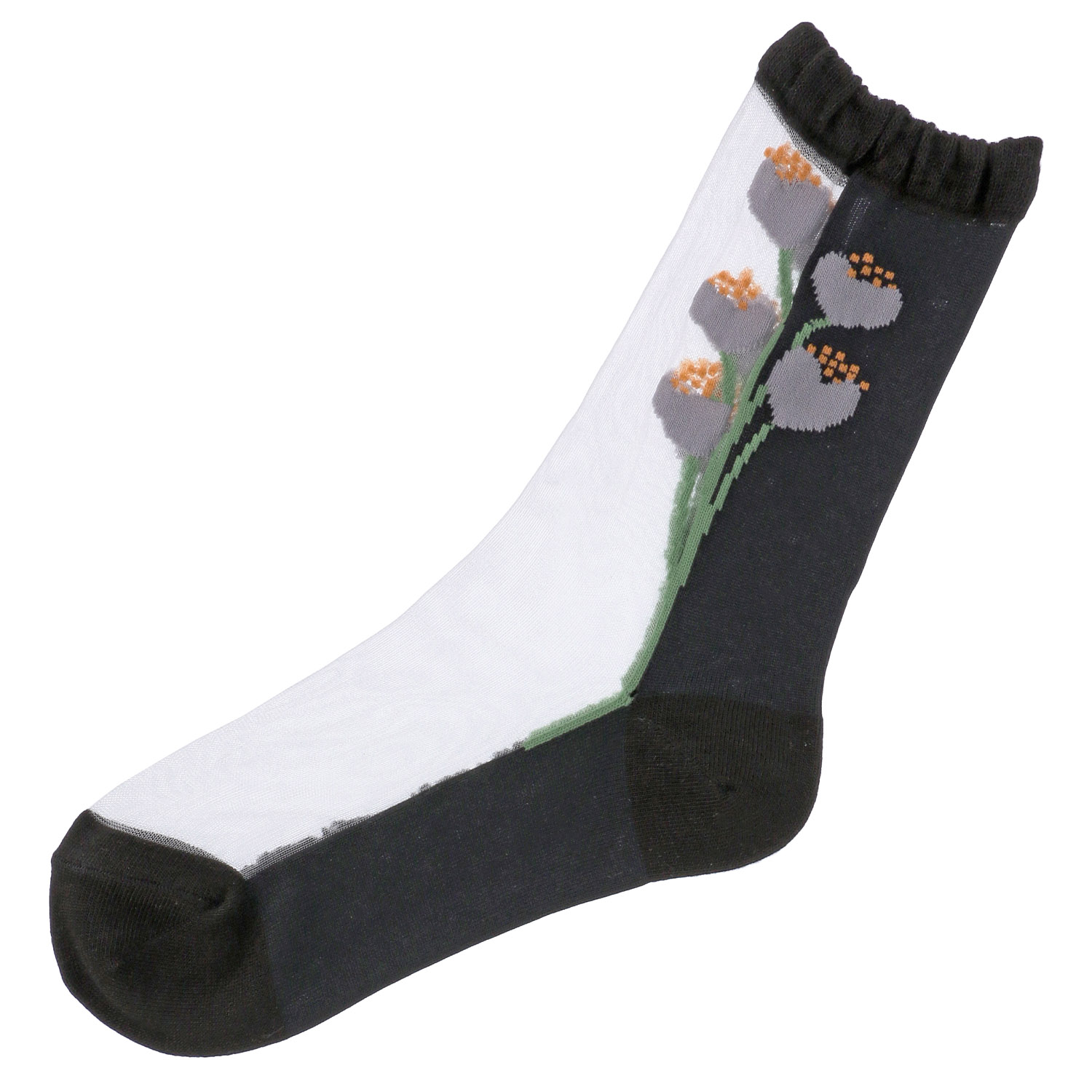 北欧調  お花柄 シースルーソックス - 画像10