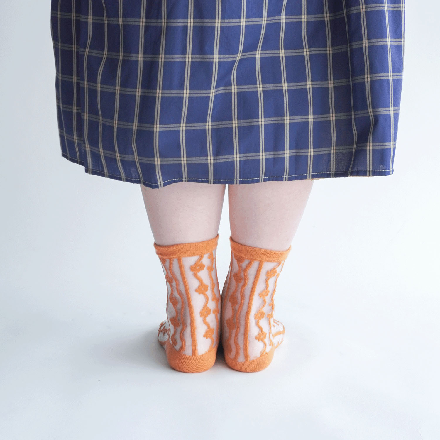 北欧調  お花 ストライプ柄 シースルーソックス - 画像13