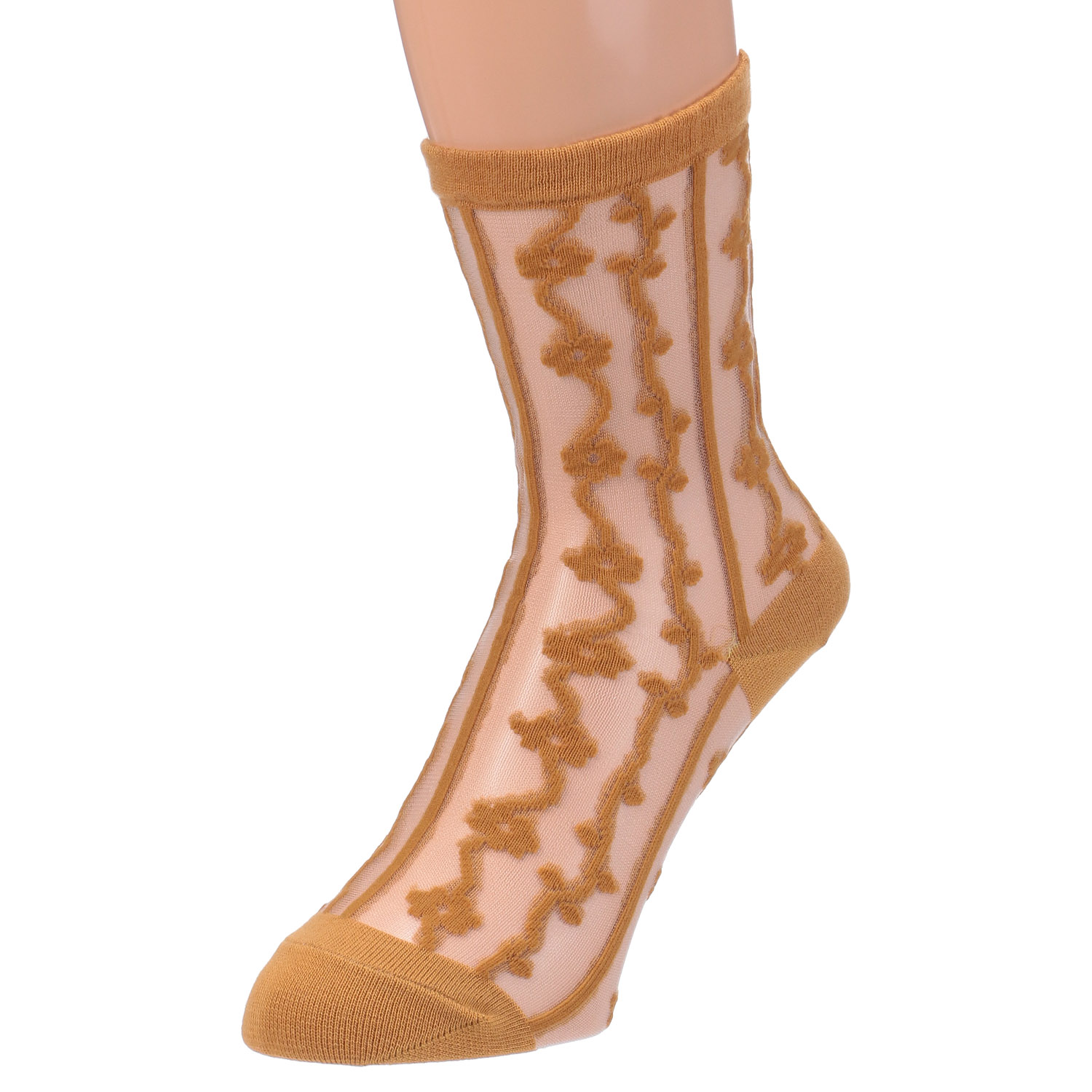 北欧調  お花 ストライプ柄 シースルーソックス - 画像10