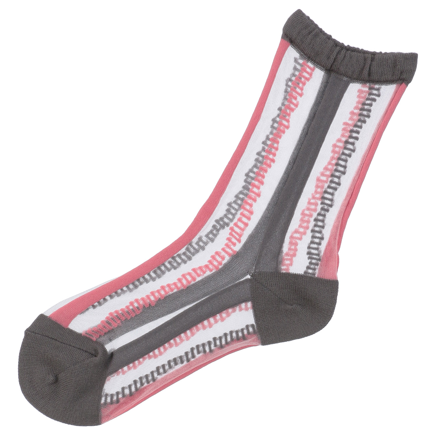 北欧調 幾何学ストライプ柄  シースルーソックス - 画像1