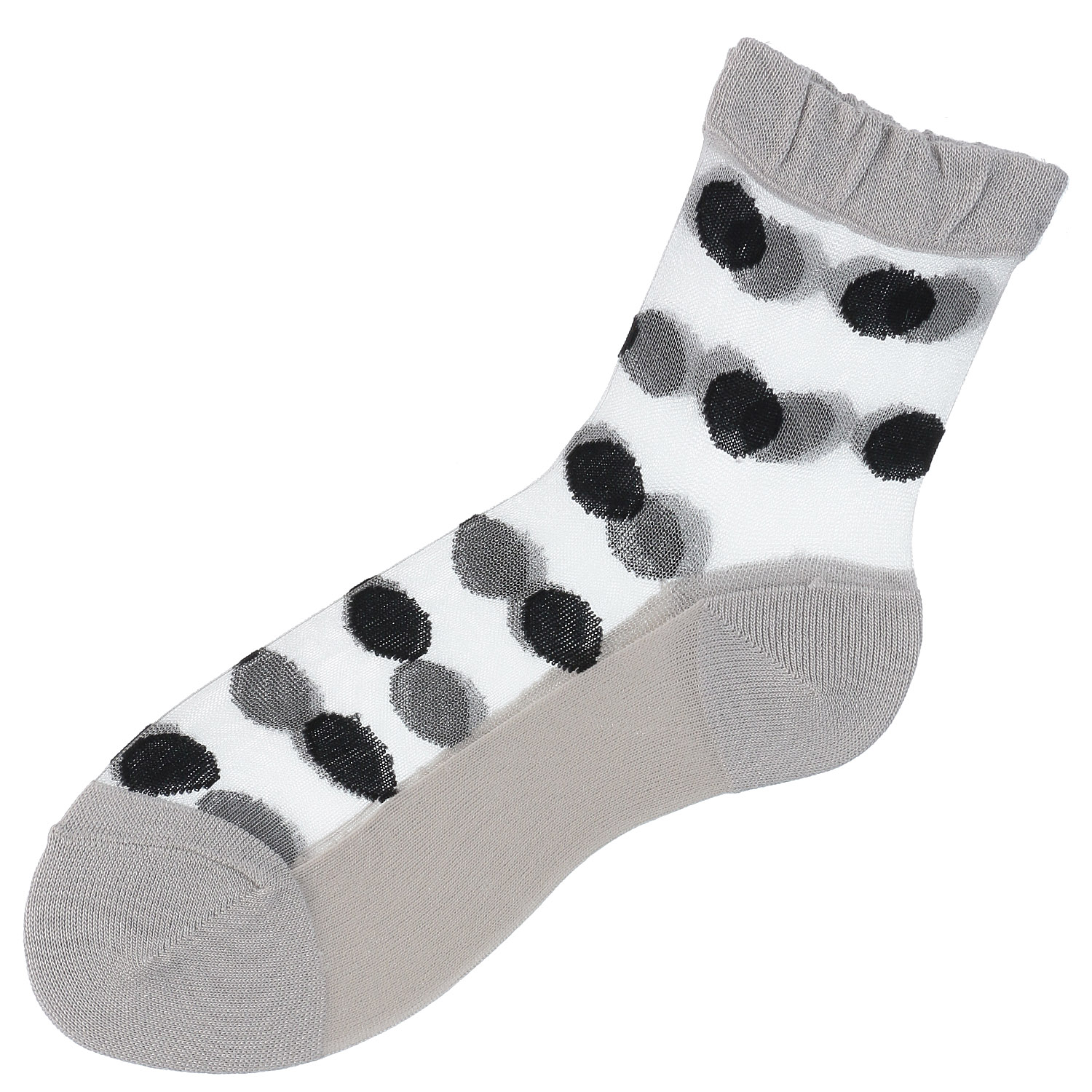 シースルーソックス クルー丈 シルク混 ドット【在庫限り】