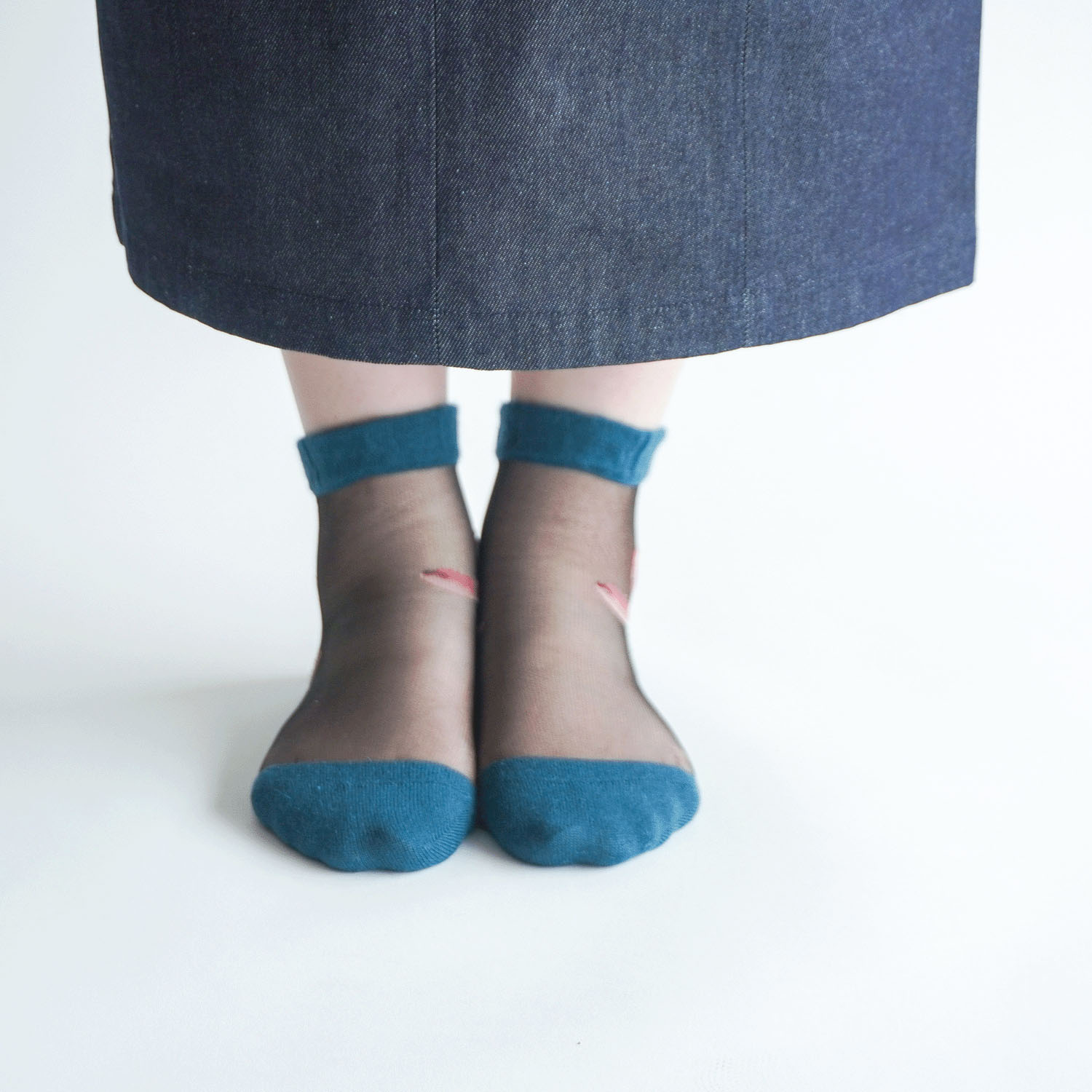 25AW  シースルーソックス クルー丈 アンゴラ混 チューリップ柄【在庫限り】 - 画像9