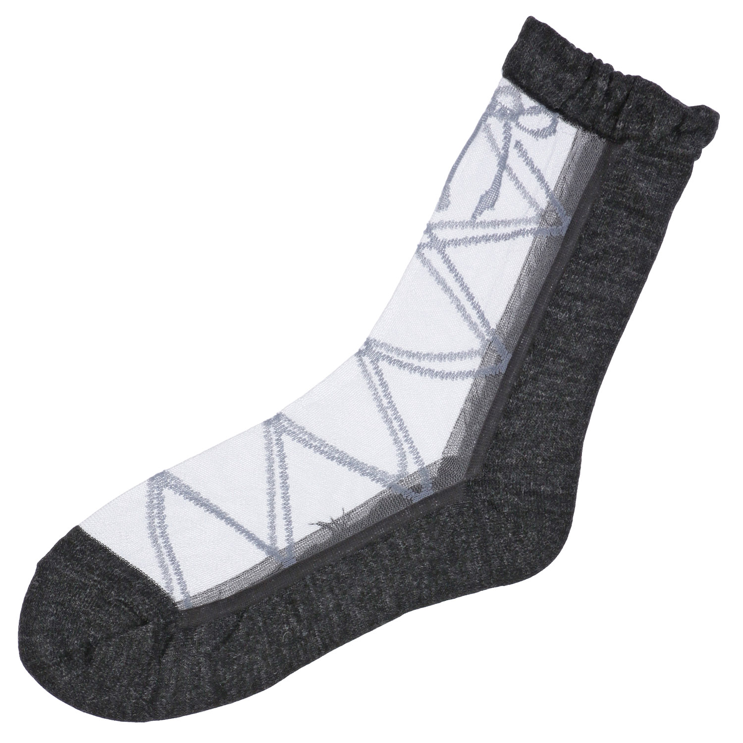 25AW新柄  シースルーソックス ハイクルー  カシミヤ混 リボン柄【在庫限り】 - 画像6