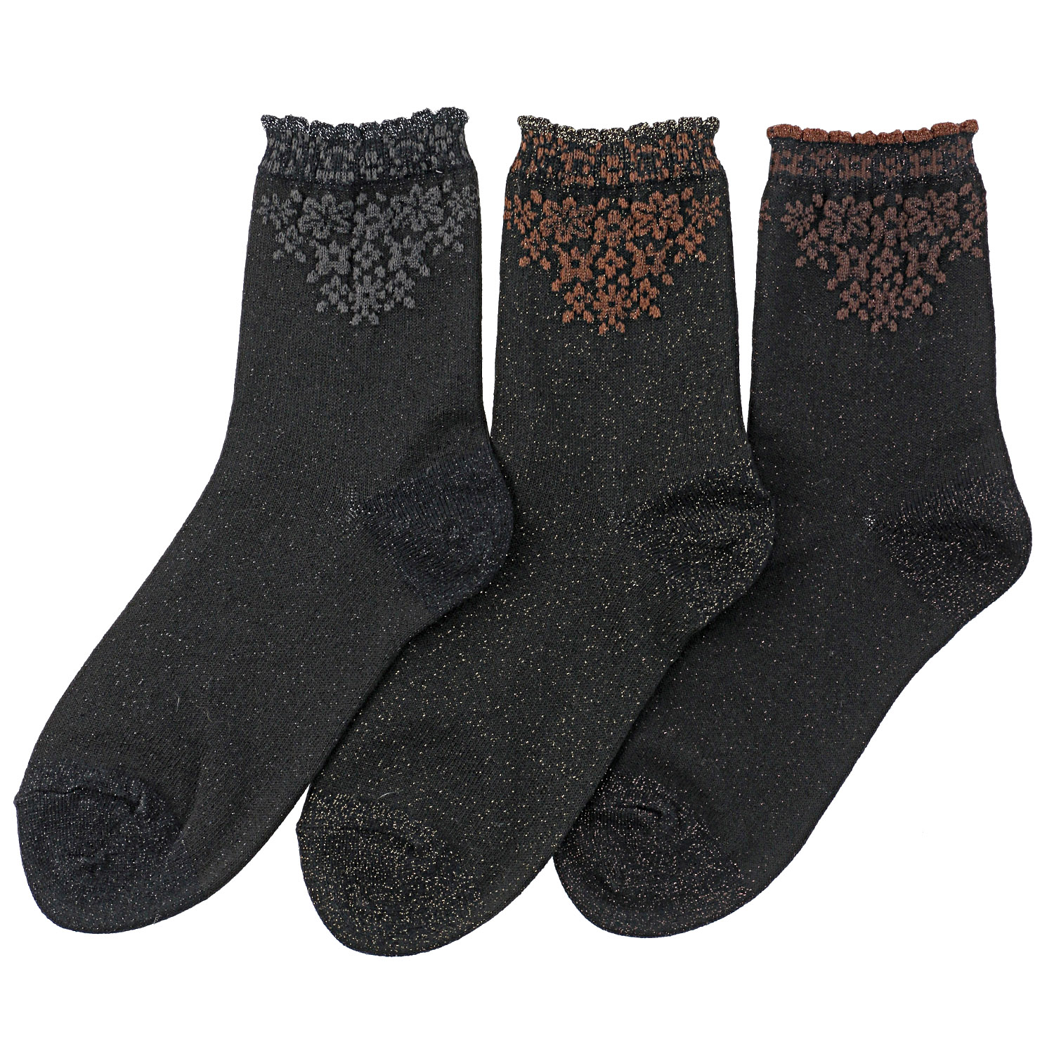 ラメソックス  クルー丈  ゴム下 幾何柄【在庫限り】