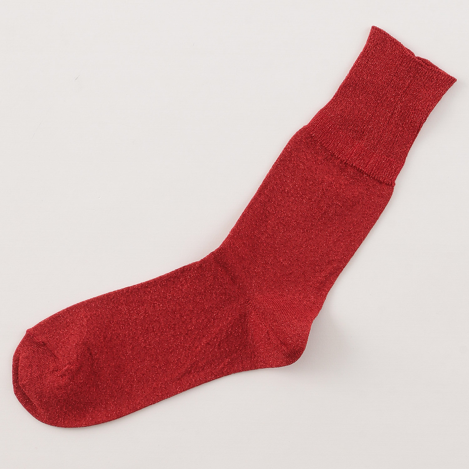 ギュレ 丈長 ラメ平無地靴下 - 画像4