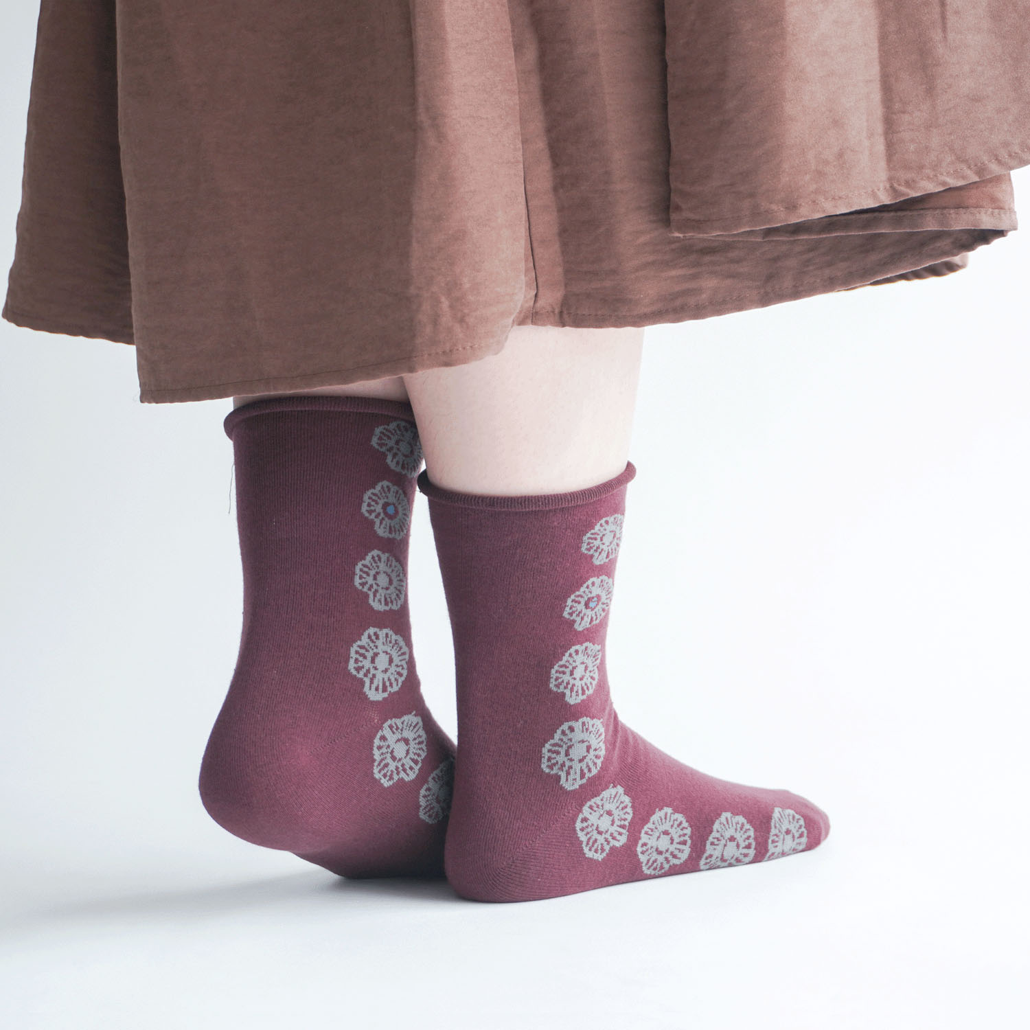 25AW 手篝ソックス  北欧花柄 - 画像5