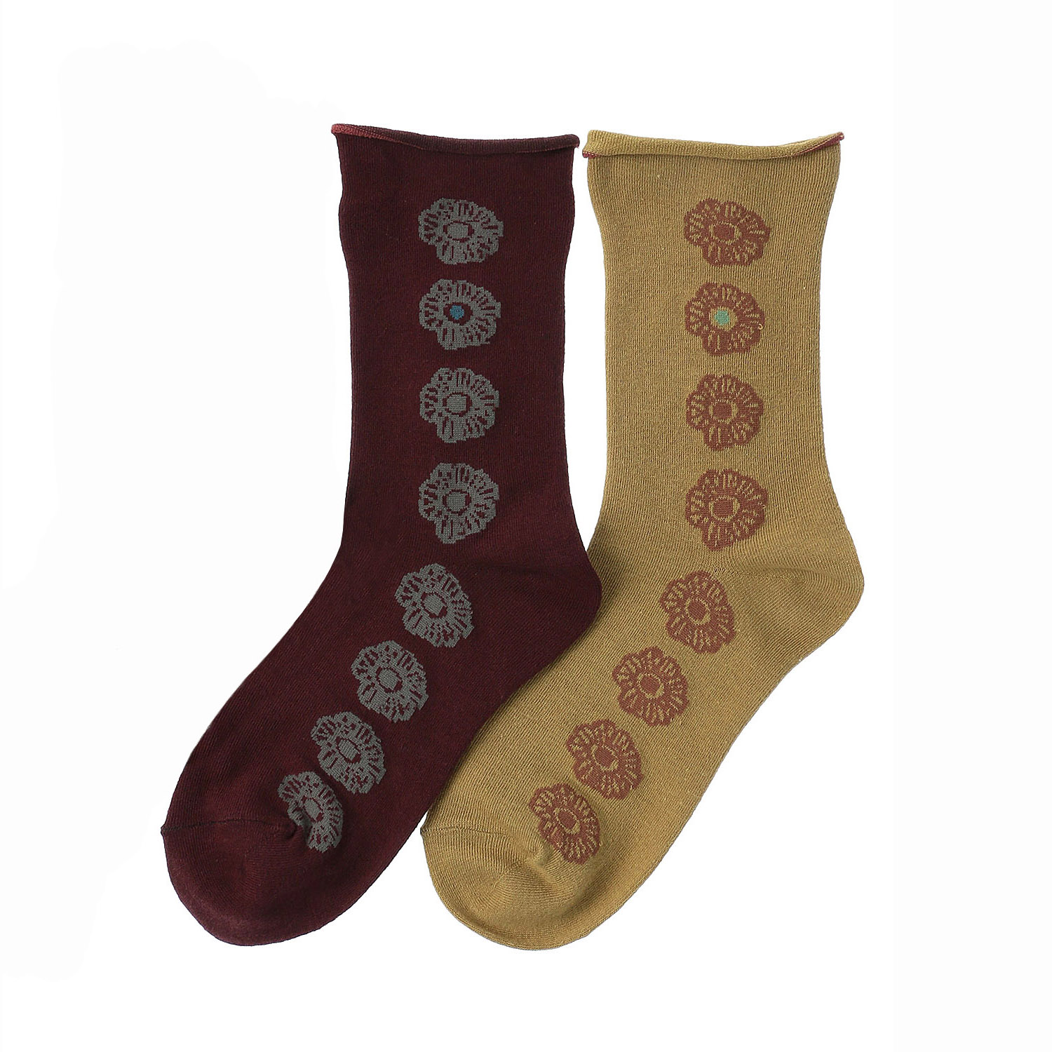 25AW 手篝ソックス  北欧花柄 - 画像1