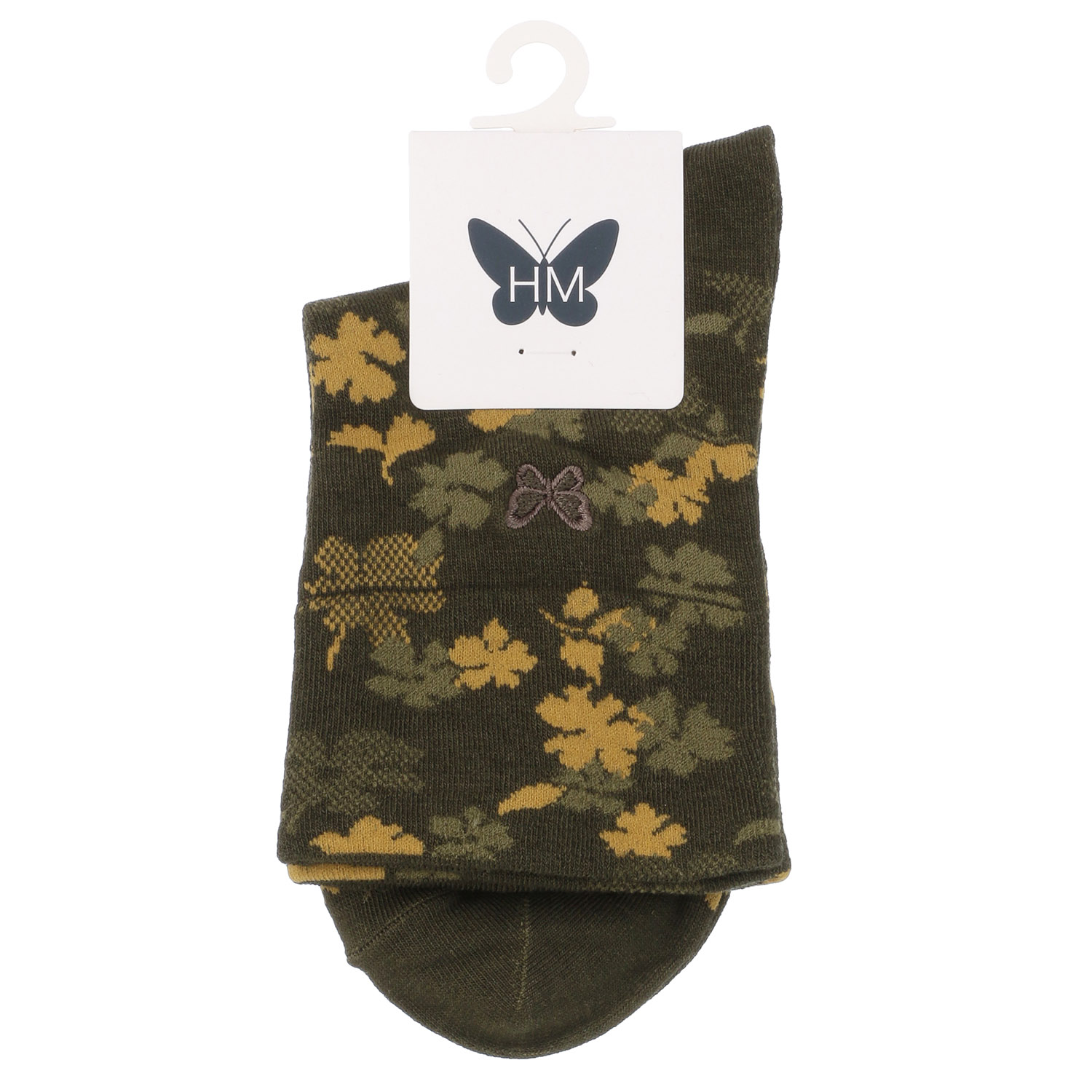 ハナエモリ 綿レーヨン 総柄 クルー丈ソックス【在庫限り】 - 画像6