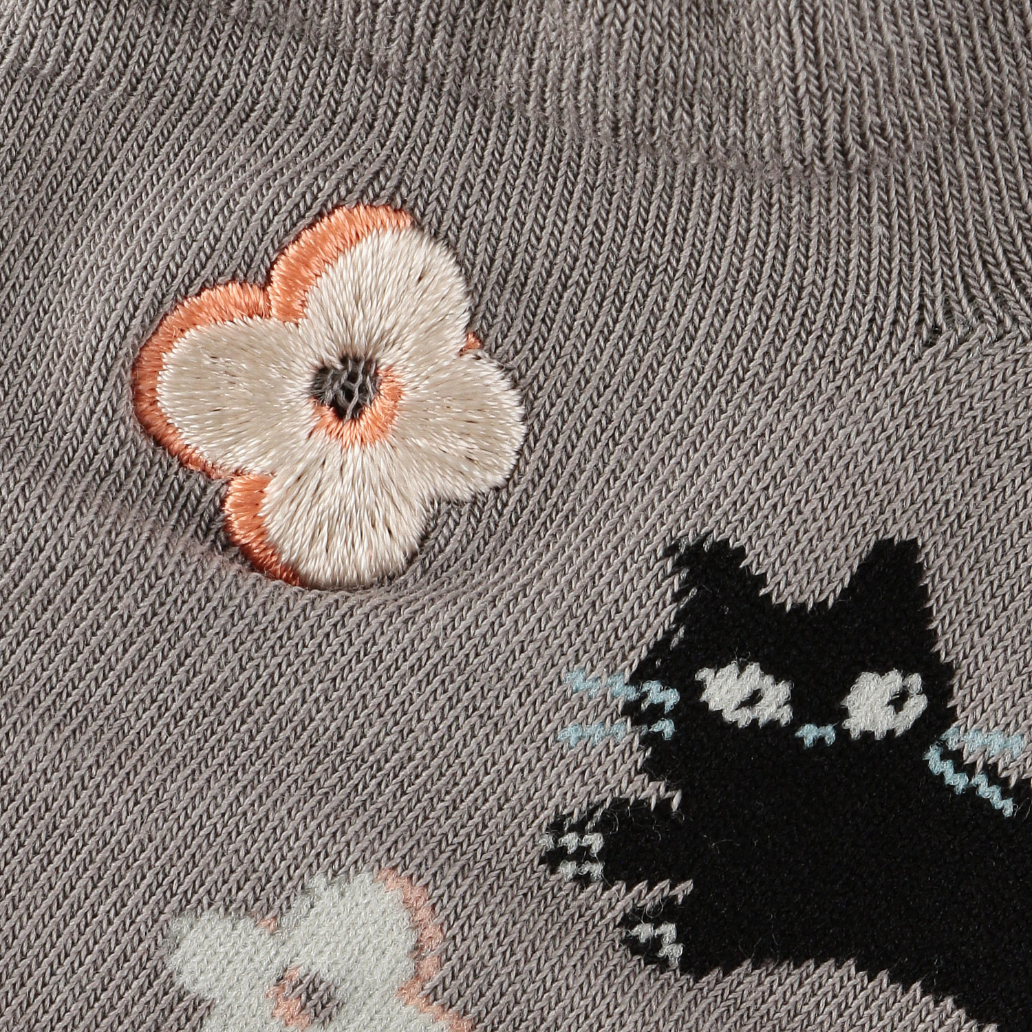 Natural Collection  スニーカー丈 ネコとフラワー 靴下 - 画像3