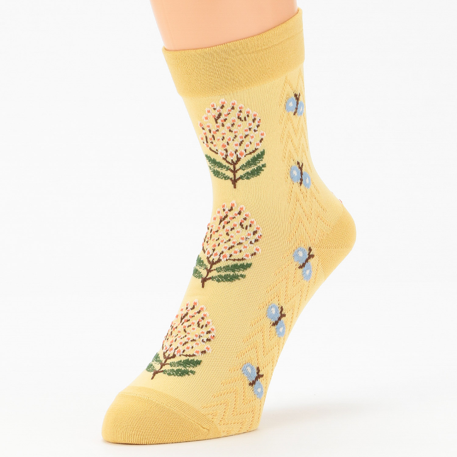 Natural Collection クルー丈 超冷感 草木柄 靴下 - 画像2