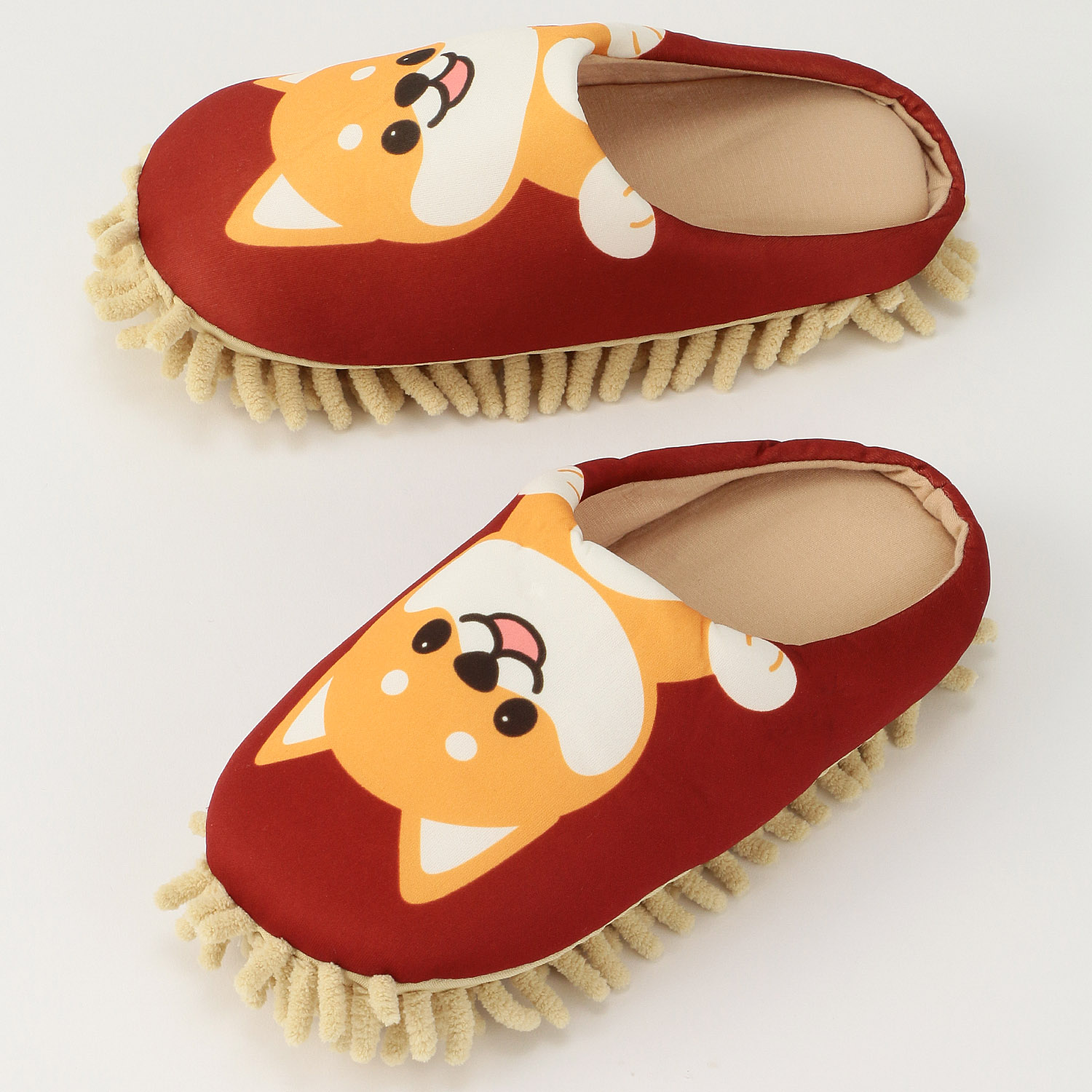 モップ付きルームシューズ ひょっこり柴犬 - 画像2