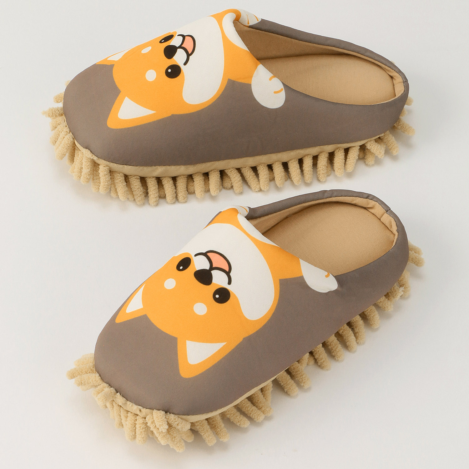モップ付きルームシューズ ひょっこり柴犬 - 画像4
