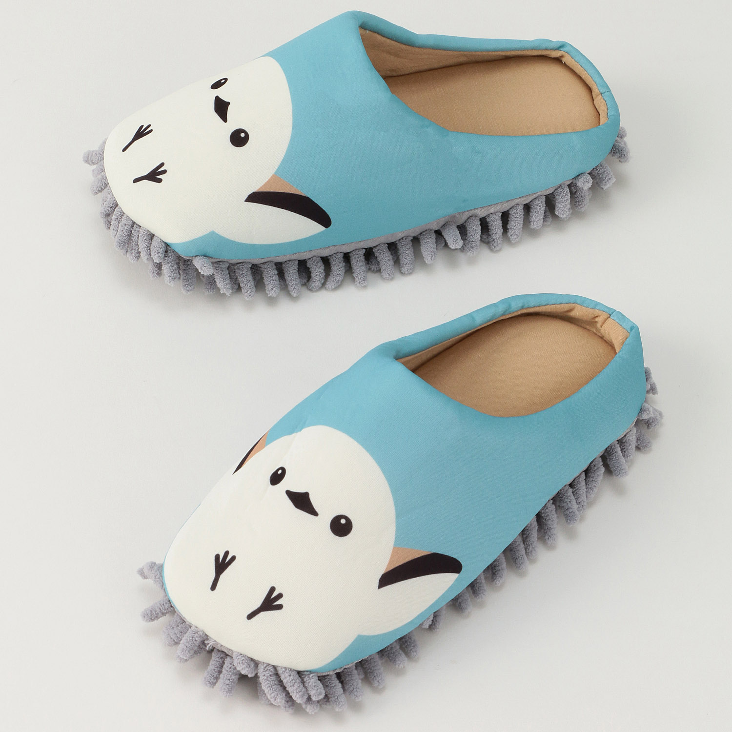 モップ付きルームシューズ シマエナガ - 画像3