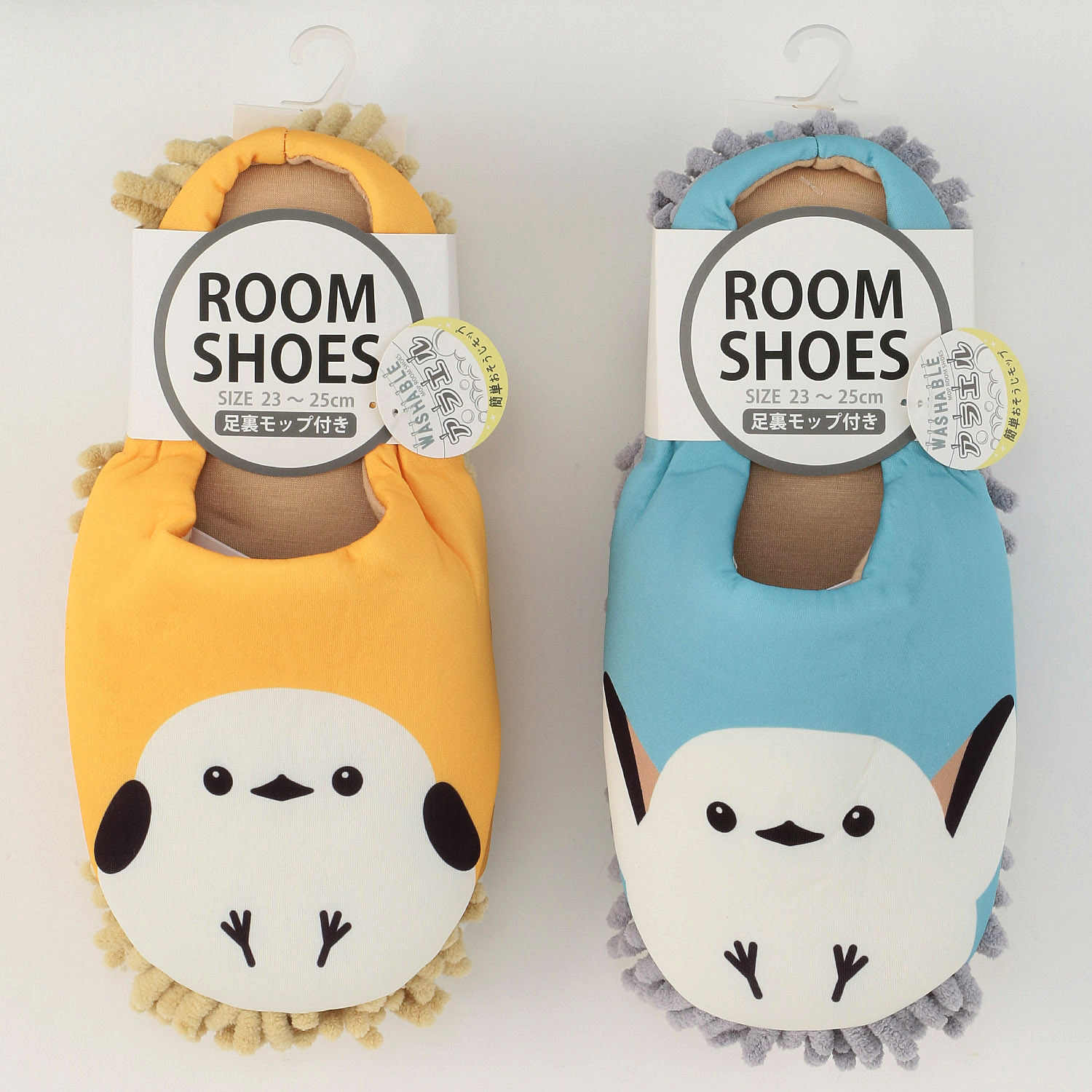 モップ付きルームシューズ シマエナガ - 画像1