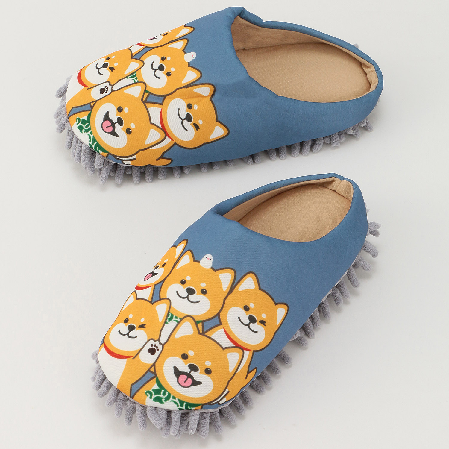 モップ付きルームシューズ シバ犬いっぱい - 画像4