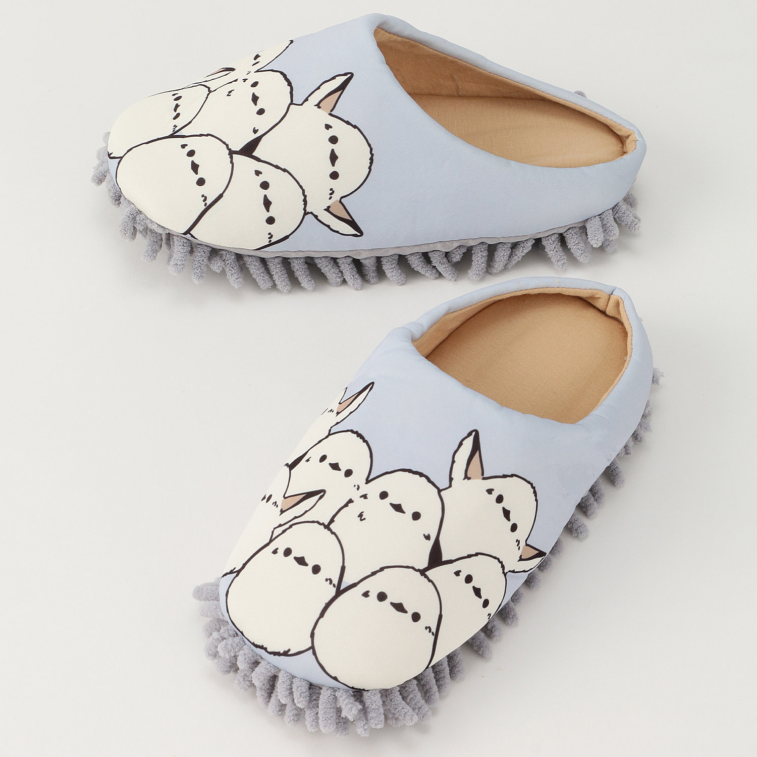 モップ付きルームシューズ シマエナガいっぱい - 画像2