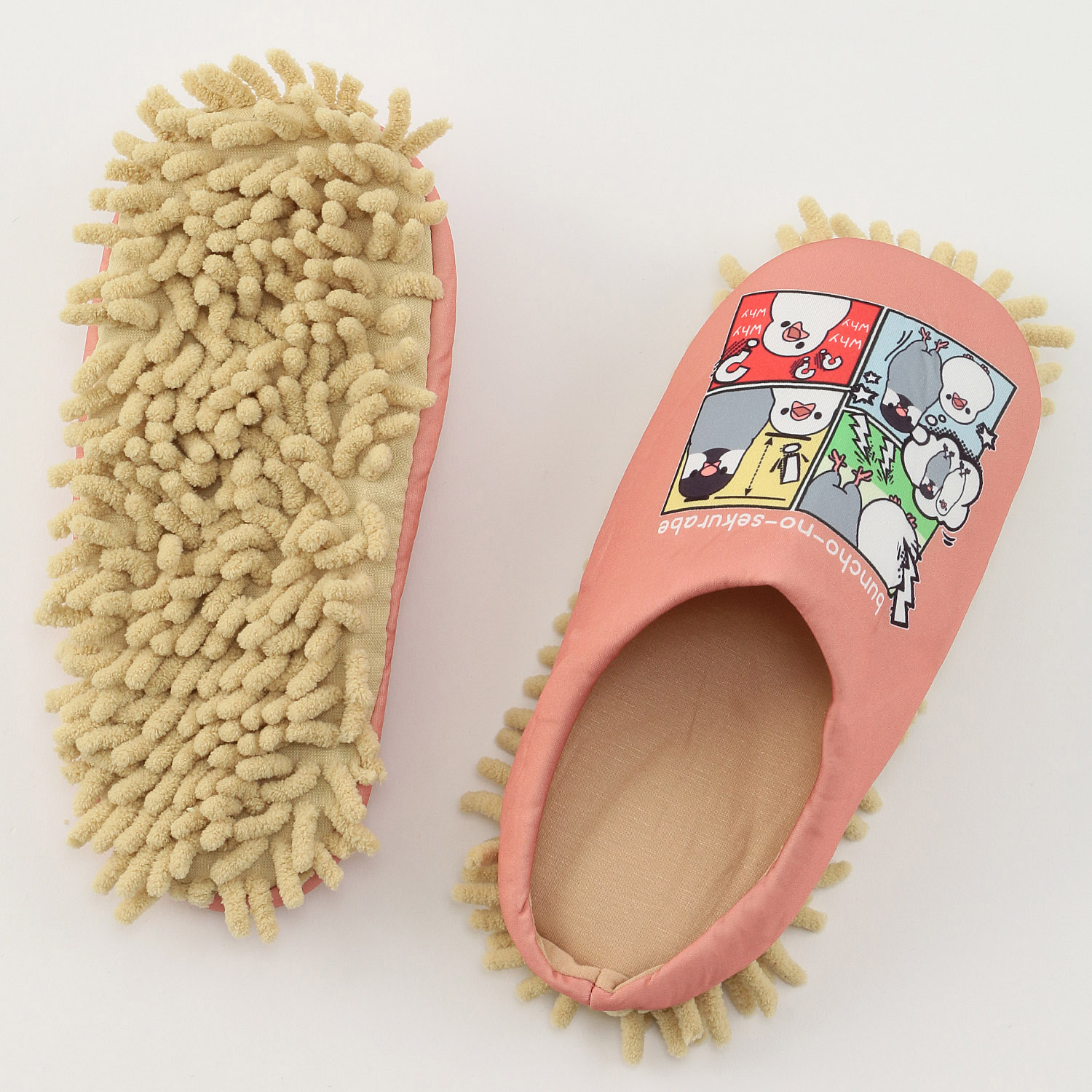 モップ付きルームシューズ 文鳥漫画 - 画像3