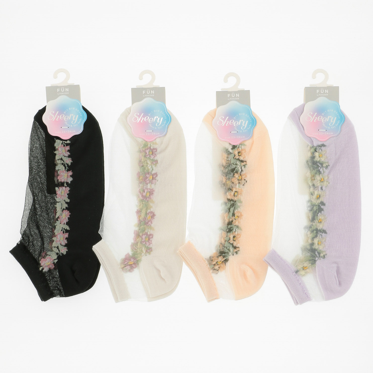 fukusuke FUN Sheery シースルーソックス スニーカー丈 - 画像1