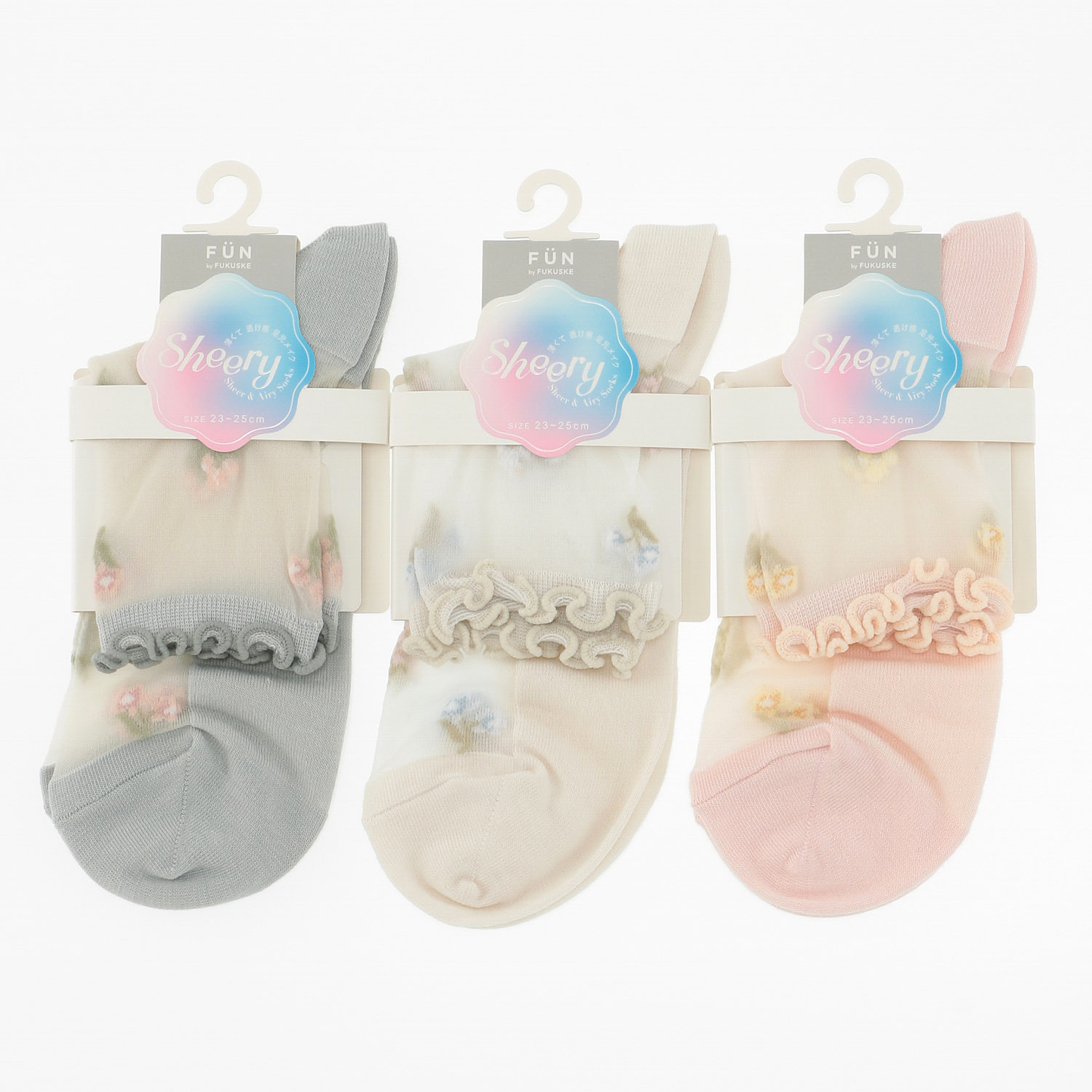 fukusuke FUN Sheery シースルーソックス ショート丈 - 画像1
