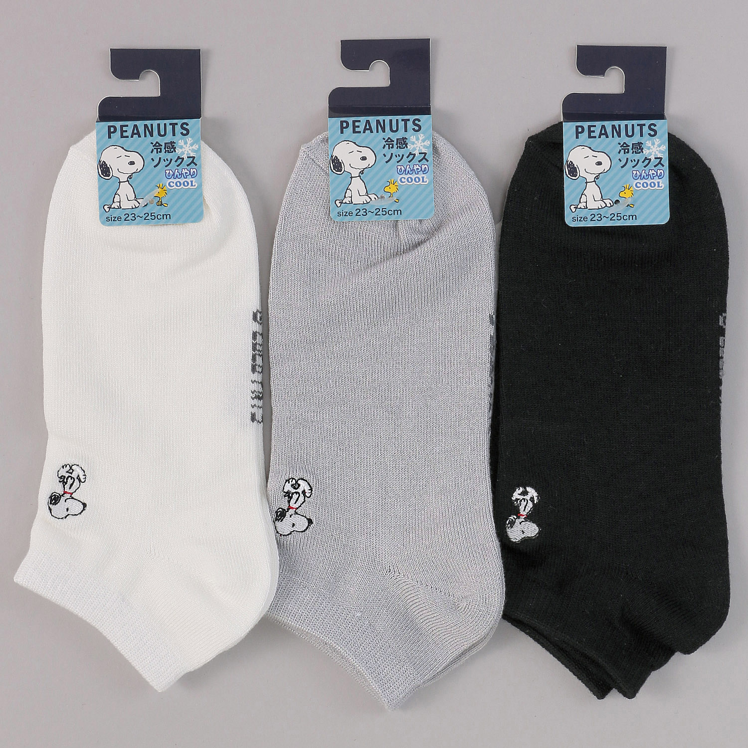 スニーカー丈  冷感ソックス 刺しゅう 靴下 - 画像1