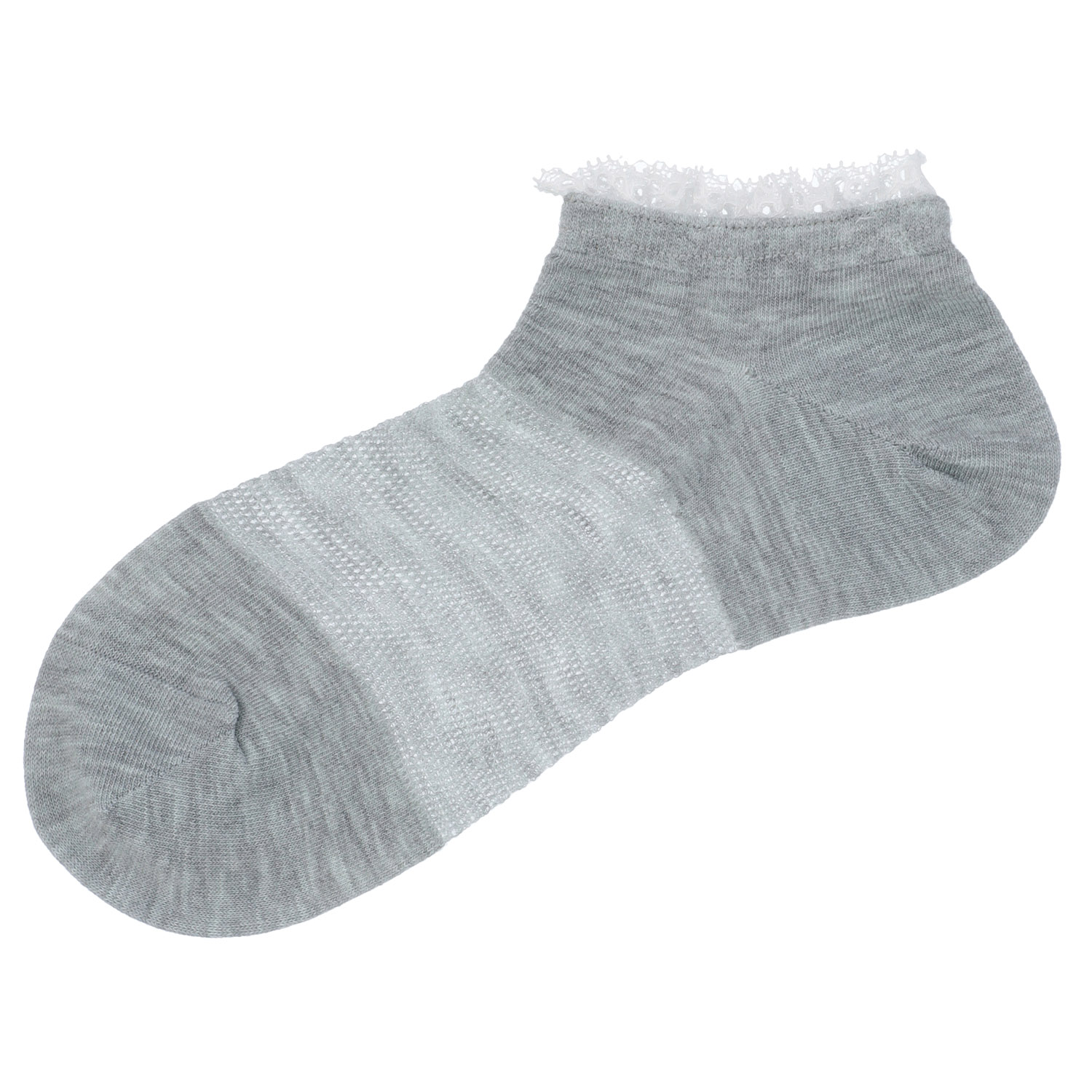 STREAM 鹿の子編み  レース付 スニーカー丈 靴下 - 画像3