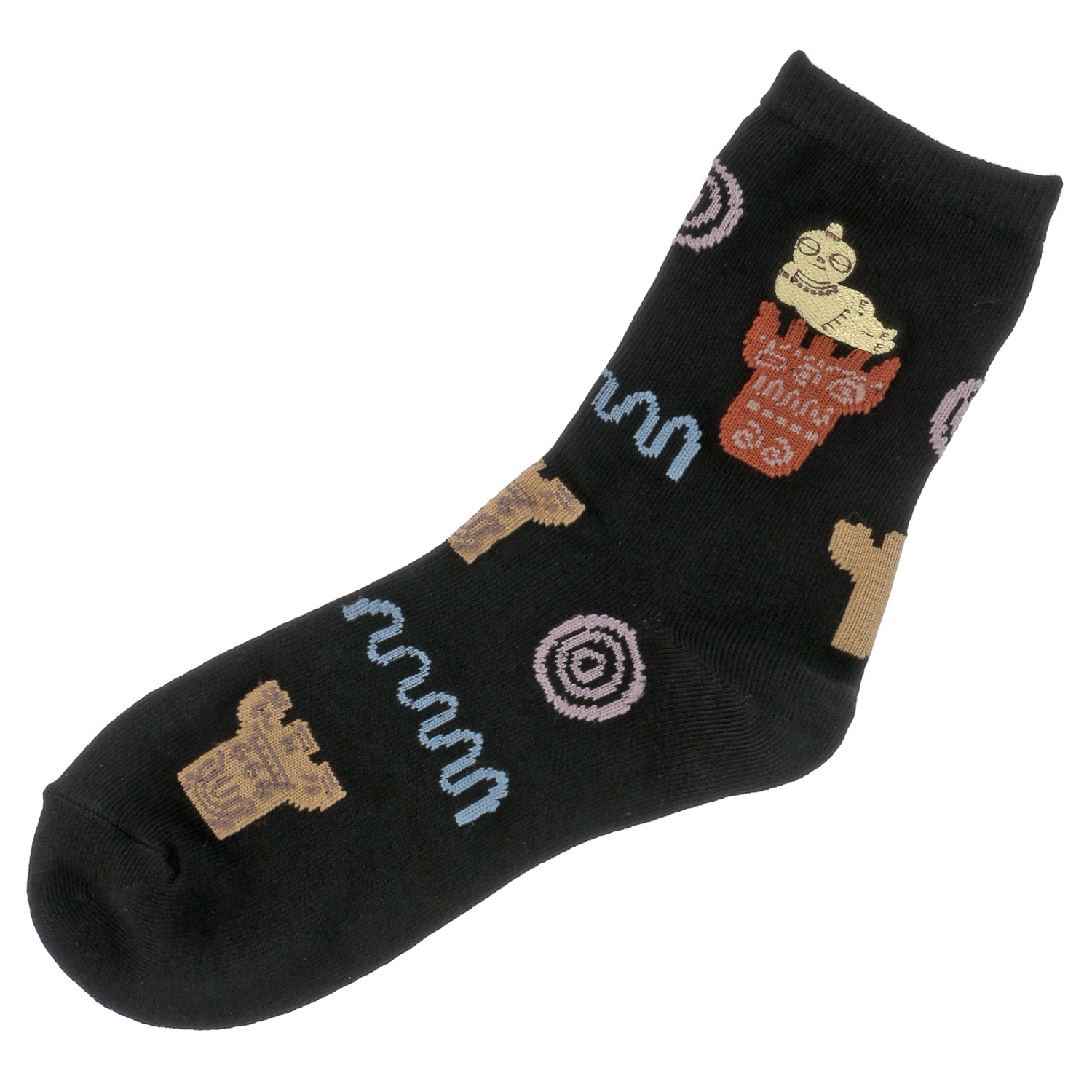 STREAM   Funny Friends くつろぐ土偶 刺しゅう クルー丈 靴下 - 画像5