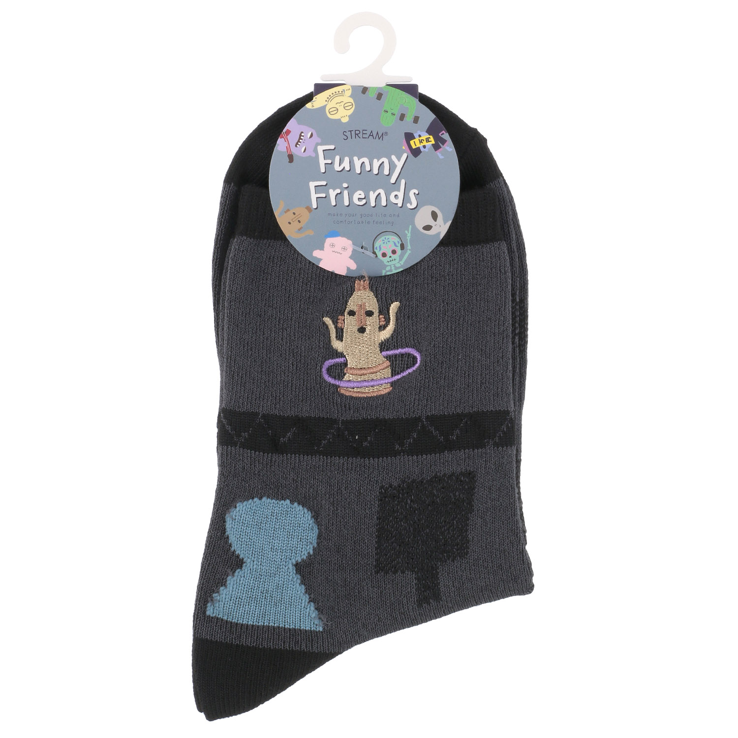 STREAM   Funny Friends フラフープハニワ  刺しゅう クルー丈 靴下 - 画像4