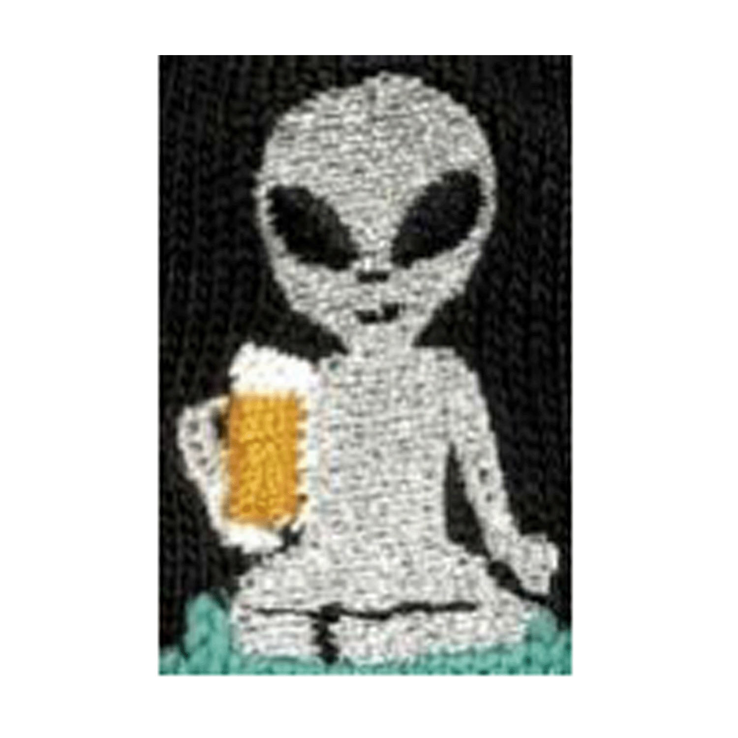 STREAM   Funny Friends ビール宇宙人 刺しゅう クルー丈 靴下 - 画像2