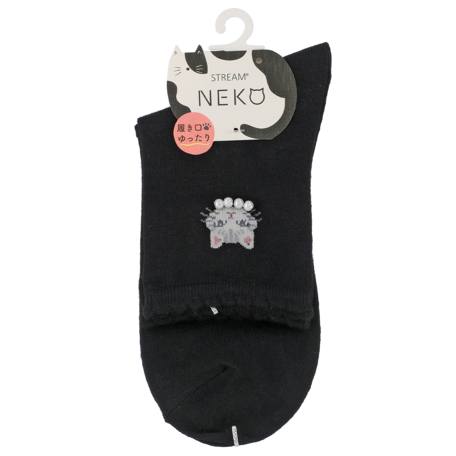 STREAM   とらねこ パール ロークルー 靴下 - 画像2