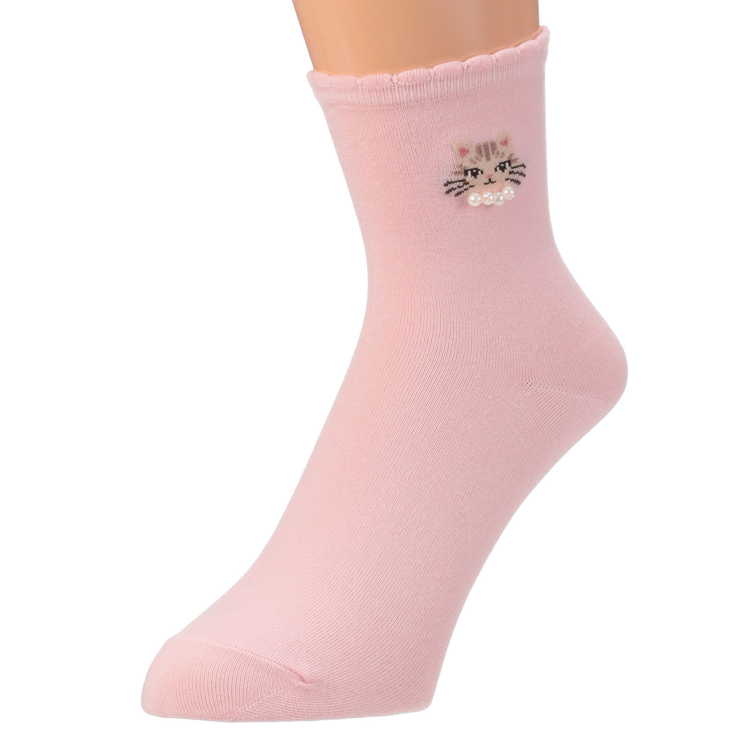 STREAM   とらねこ パール ロークルー 靴下 - 画像4