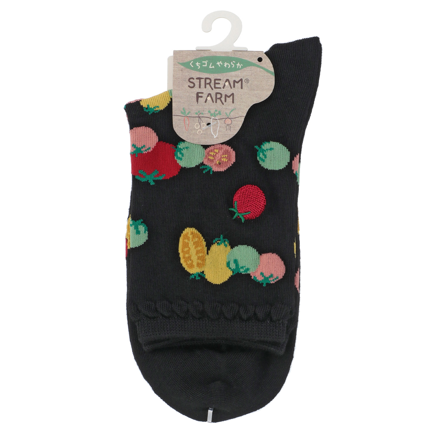 STREAM   トマト部分刺繍 クルー丈 靴下 - 画像3