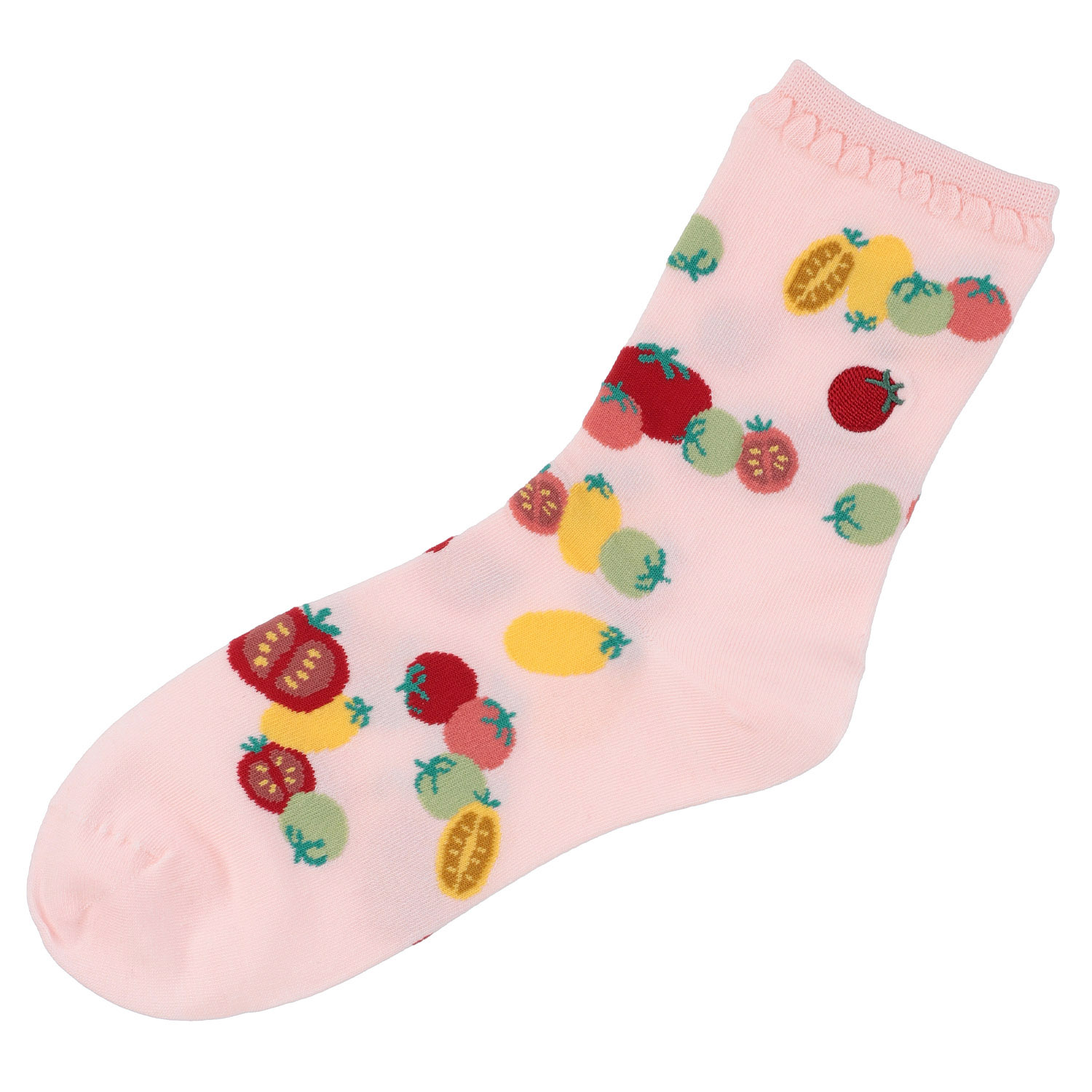 STREAM   トマト部分刺繍 クルー丈 靴下 - 画像4